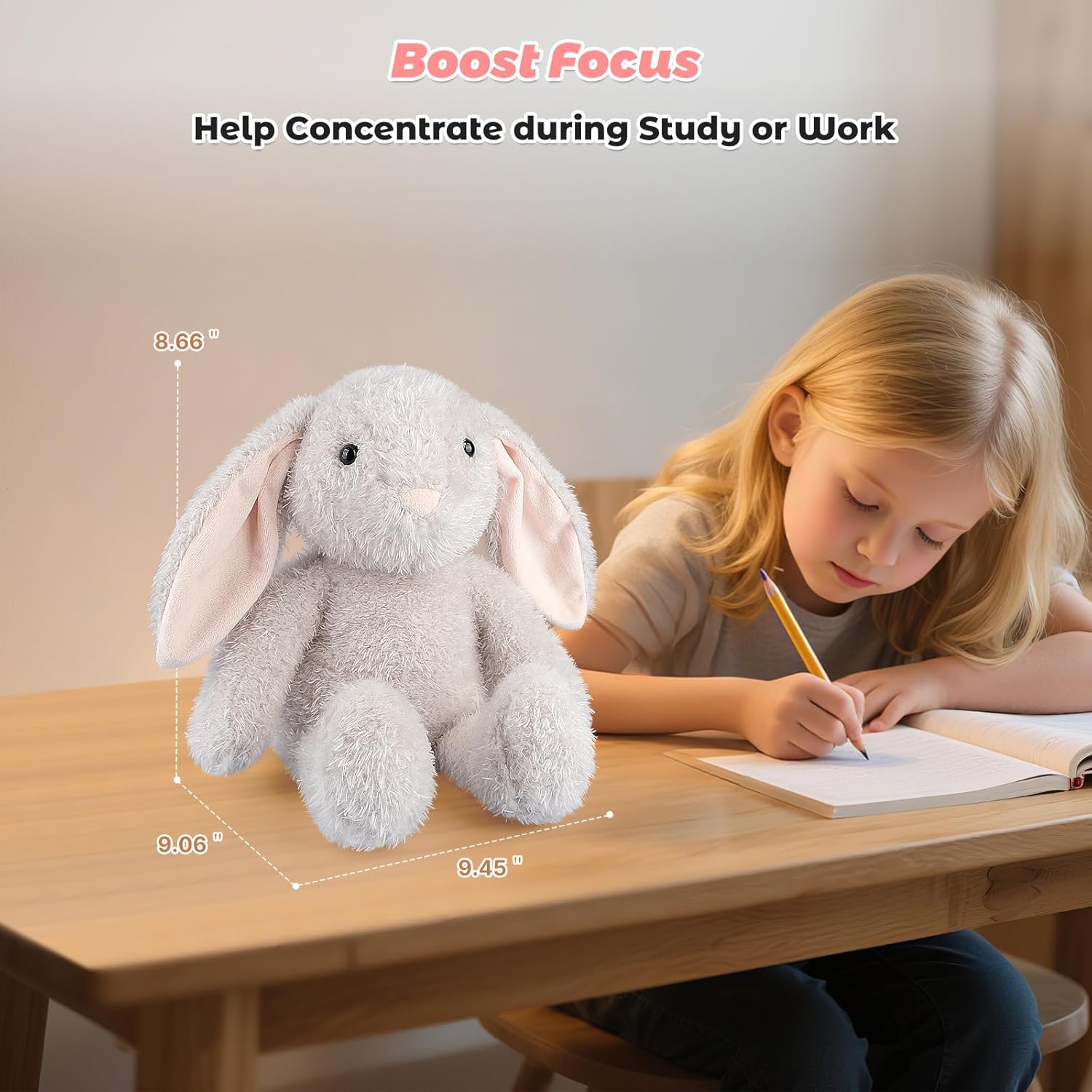 Microwavable & Coolable Rabbit Stuffed Animal – Heating Pad for Period Cramps Relief Muscle Pain & Anxiety Cute Rabbit Plush Toy for Comfort & Warmth Gifts for Adults & Kids, Boys & Girls - Image 6