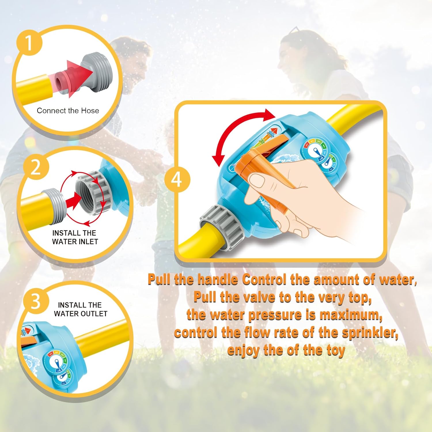 Sprinkler for Kids Water Sprinkler Toy, Baseball Pop-Up Splash Game with Water Flow Control Valve, Outdoor Summer Backyard Lawn Water Play for Children Ages 4-8 (Upgraded-Baseball Sprinkler Toy)