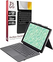 Vista 16 de ZAGG Pro Keys - Funda desmontable y teclado inalámbrico para Apple iPad de 10.2 pulgadas (Gen 9, 8, 7) - Emparejamiento Bluetooth, teclas