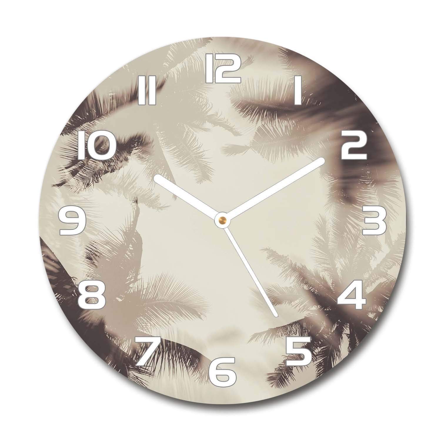 Horloge en verre rond 30cm silencieuse Tulup salon moderne sur pied murale