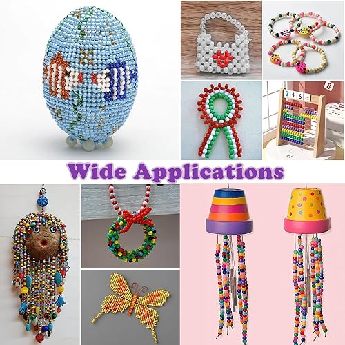 Miniatura 4 de QPIXVB Cuentas de poni, 1100 unidades, plástico, pequeñas, en forma de barril, morado, para fabricación de joyas, trenzas de cabello, manualidades