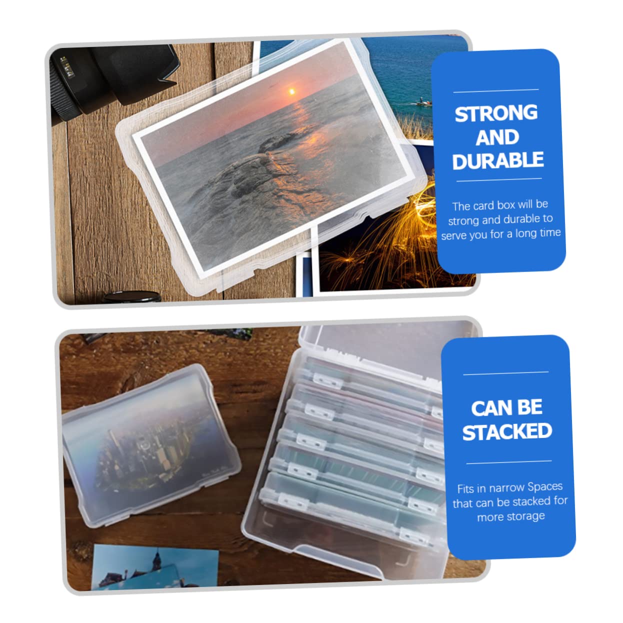 Boîte de Rangement Multifonction en Plastique pour Photos, Lot de 1 Set
