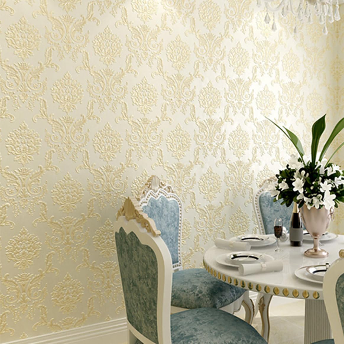 新品　立体感 ウオールステッカー 花柄 不織布 60*1000cm ウォールステッカー 花 立体の通販