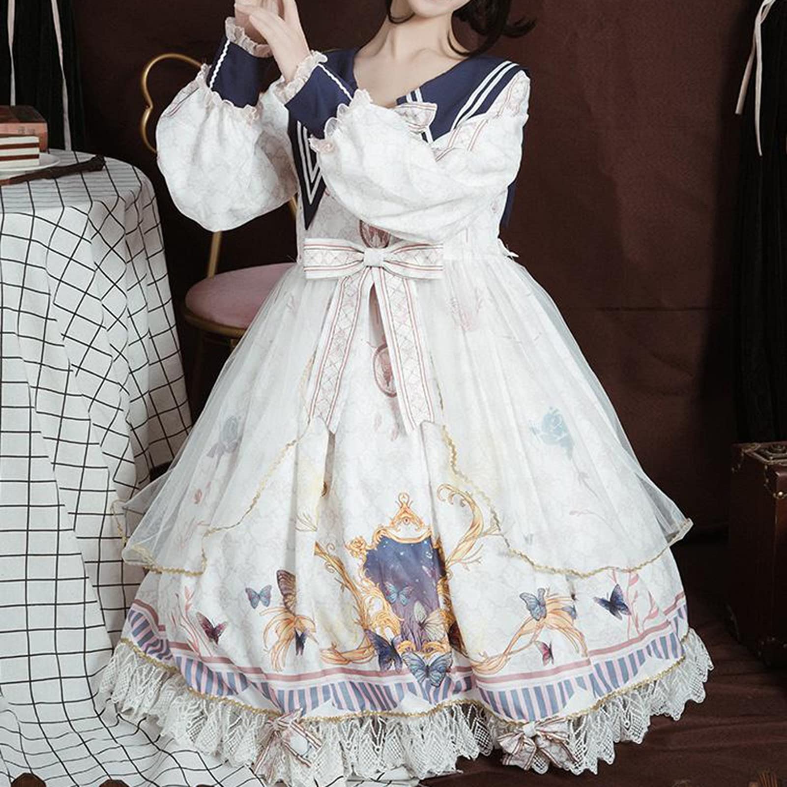 Amazon.co.jp: Esdlajks ロリータゴシックドレス かわいいロリータ