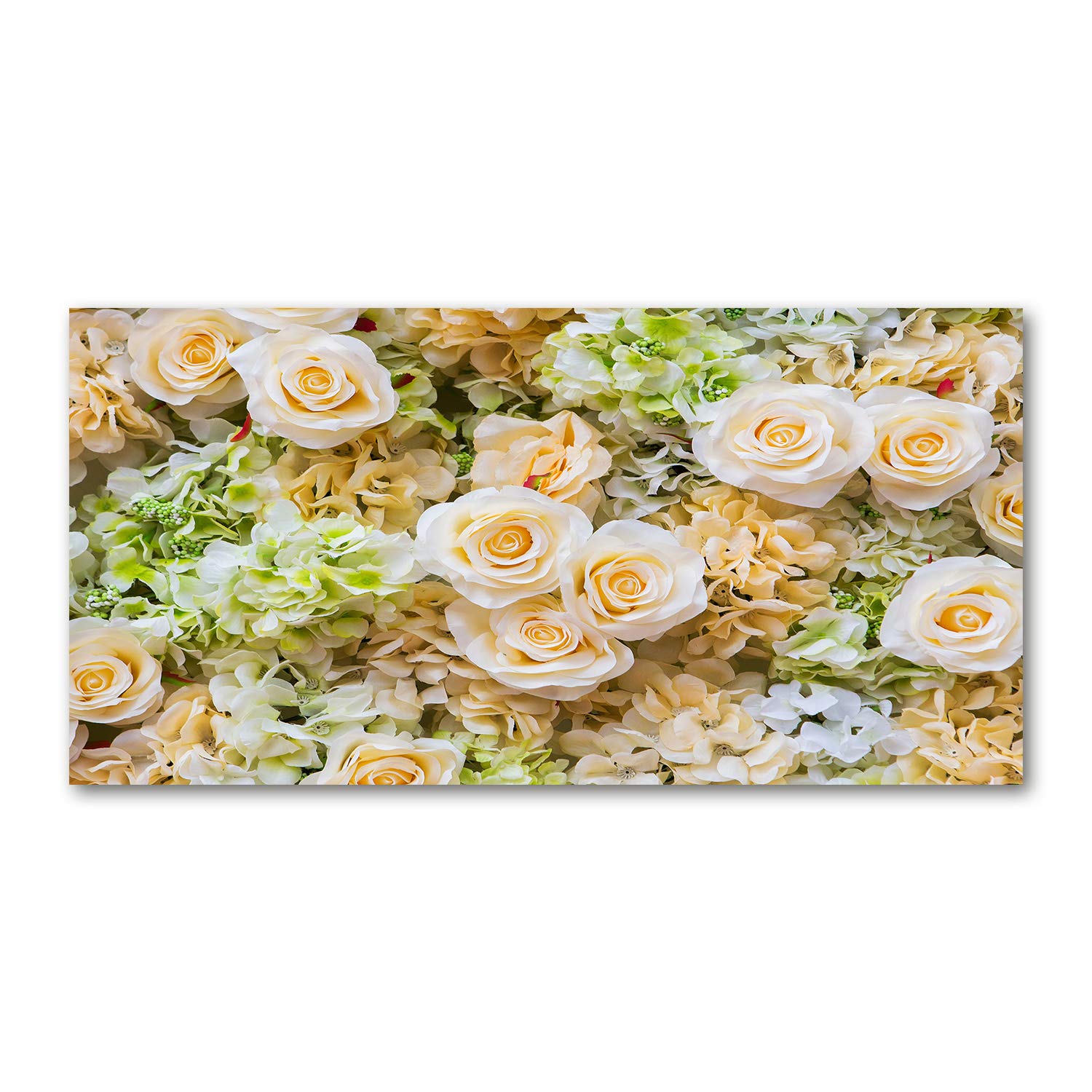 Tableau photo de fleurs haut de gamme en verre trempé 120x60cm style floral