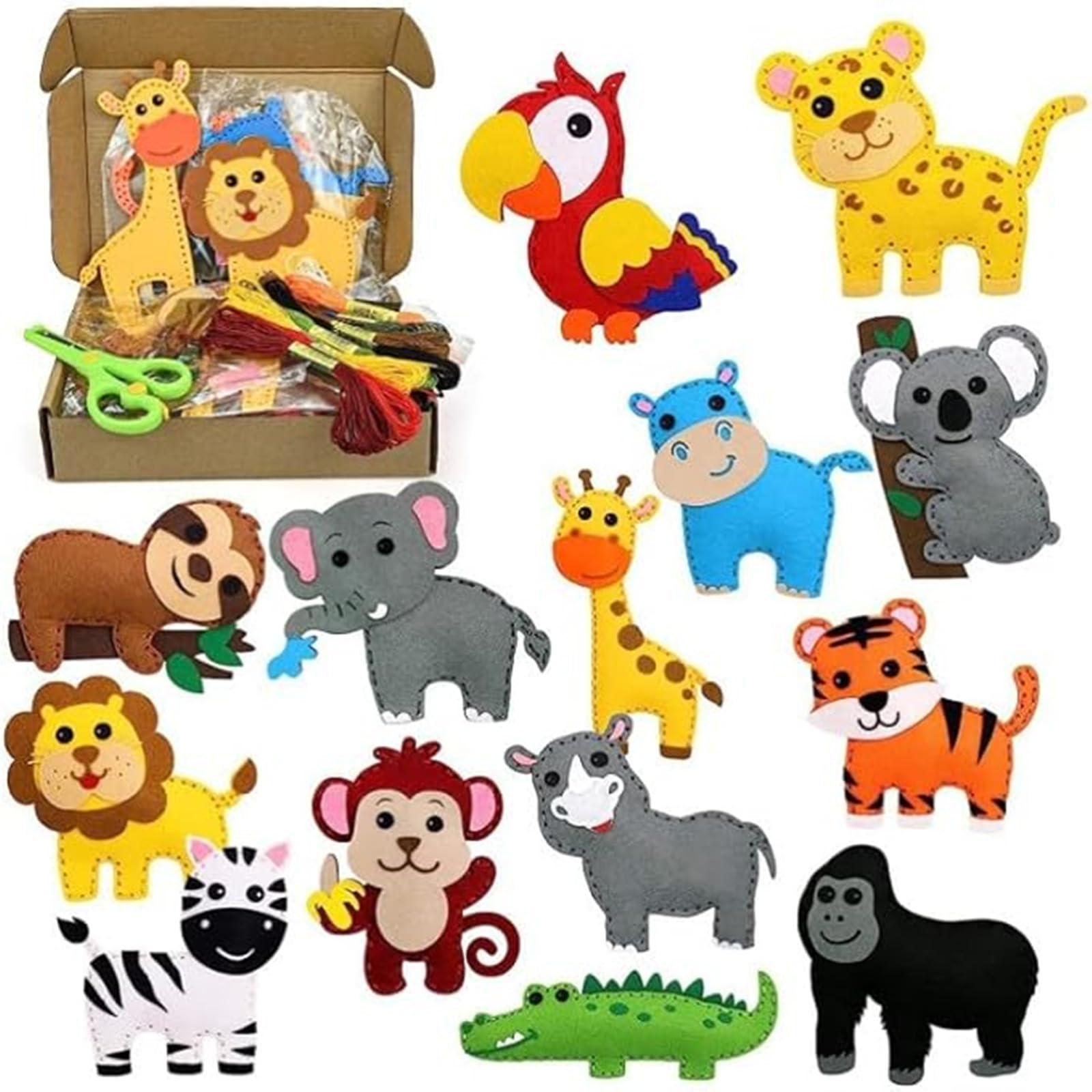 Twiggle Stuff Sewing Kit - Premium Durable Fabric, Easy-Grip Pieces & Safe Needles - Develops Fine Motor Skills, Boosts Creativity - Fun Craft Activity Set