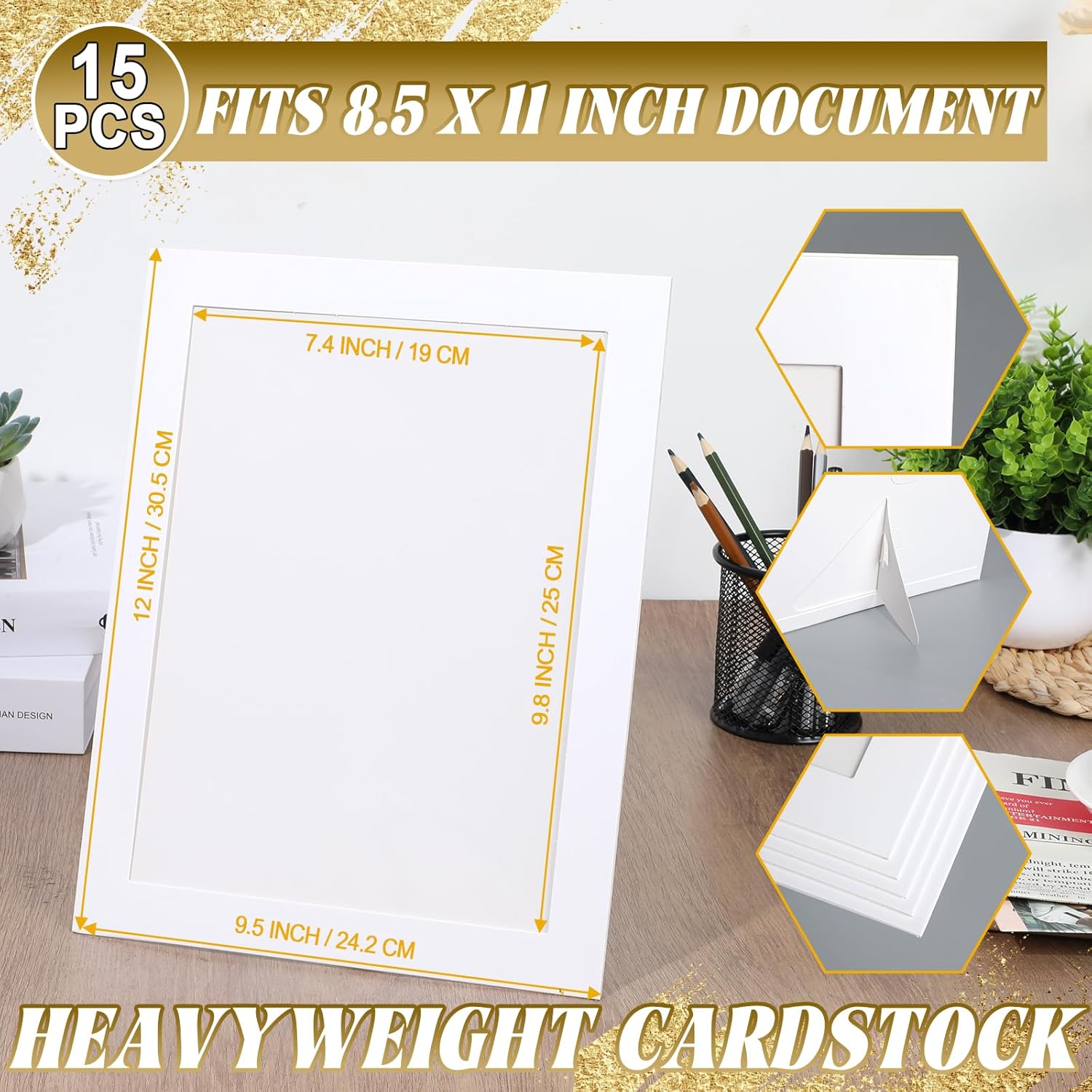 8.5 x 11 Paper Diploma Frame with High Definition PVC Window Paper Certificate Degree Document Holder Picture Photo Frames Display Gallery Wall Frame Art Frames for Tabletop and Wall Display(15,White)