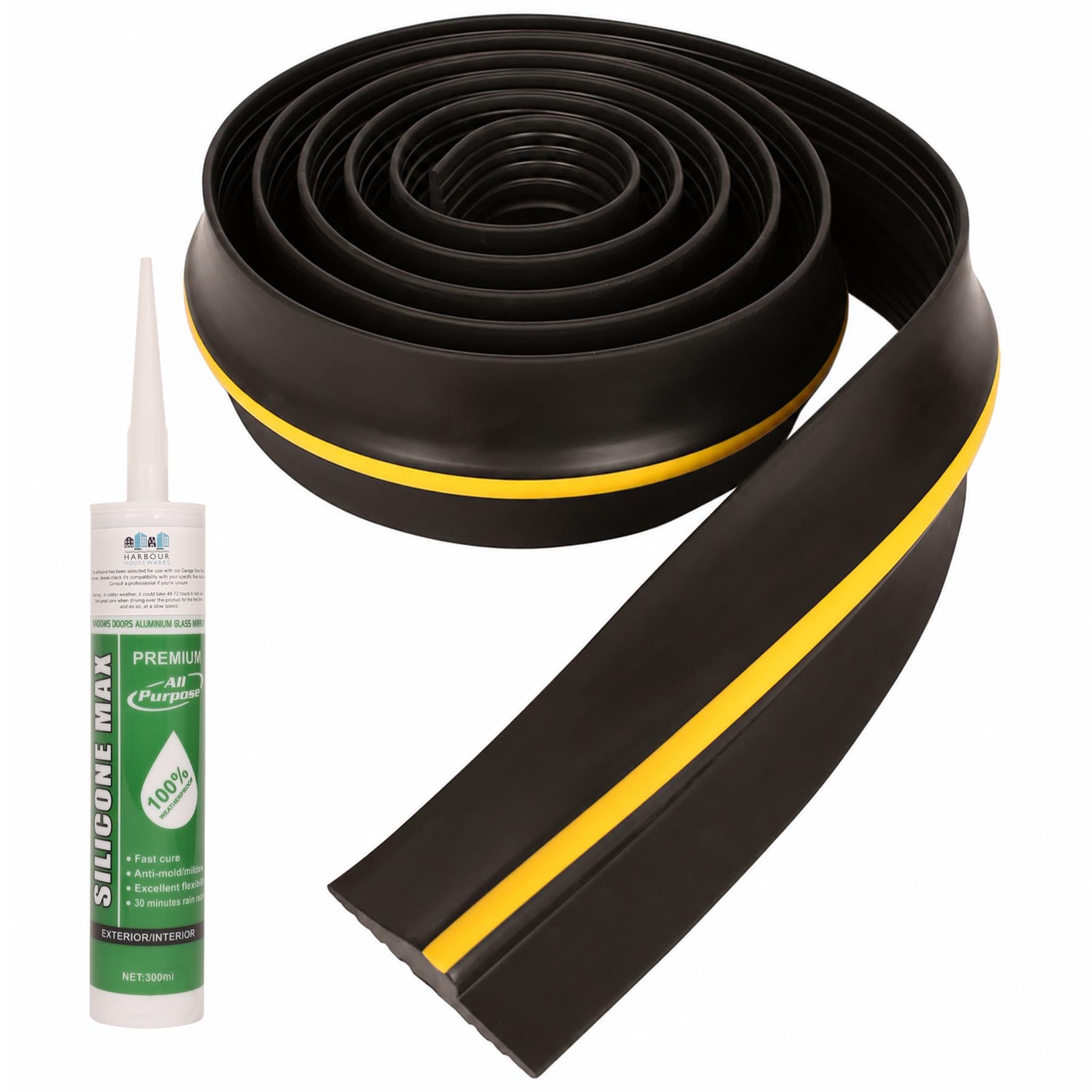 Harbour Housewares 1x Universal Garage Door Seal Strip - 8ft / 2.44m