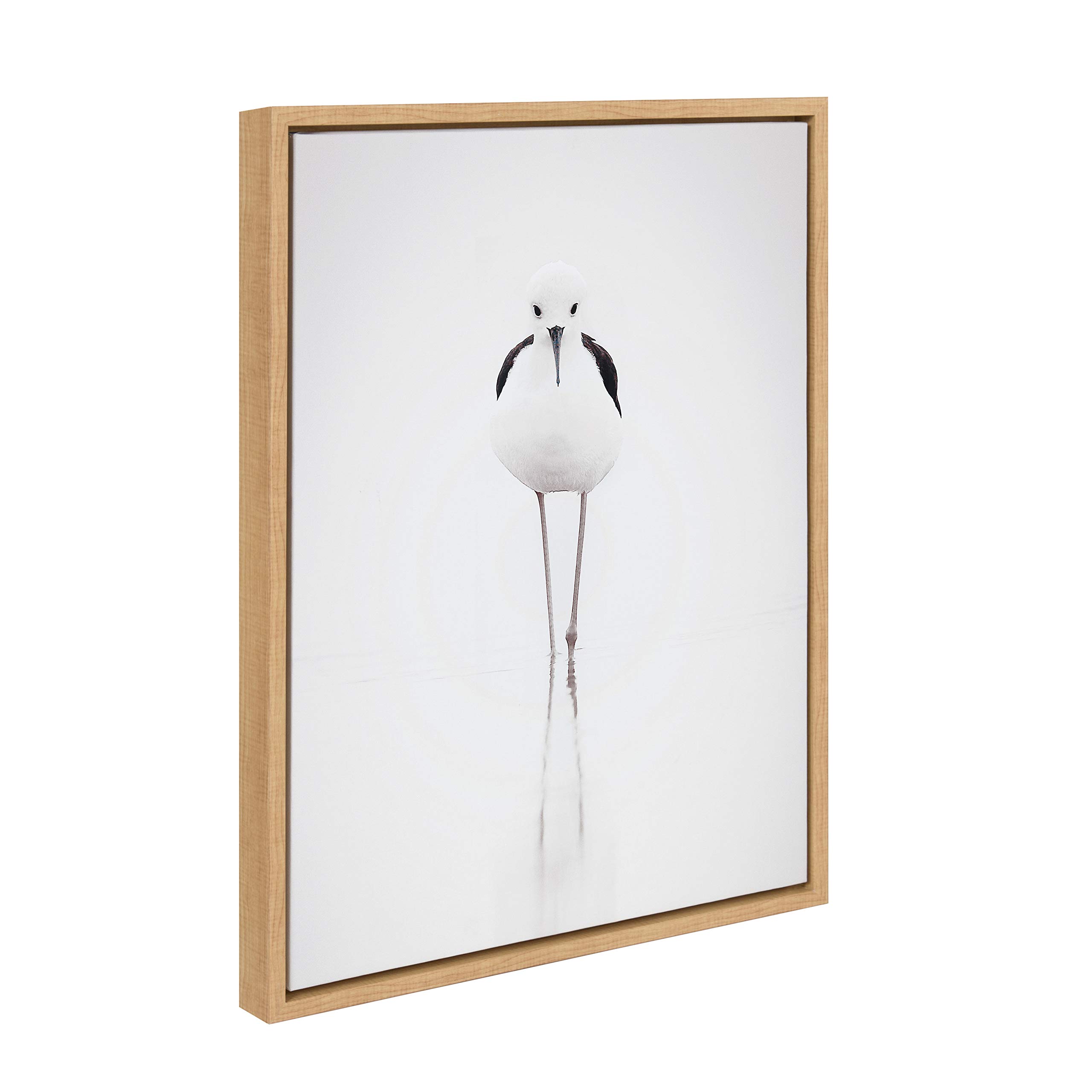 Kate and Laurel Sylvie Seagull Framed Canvas Wall Art by Simon Te of Tai Prints, 18x24 Natural