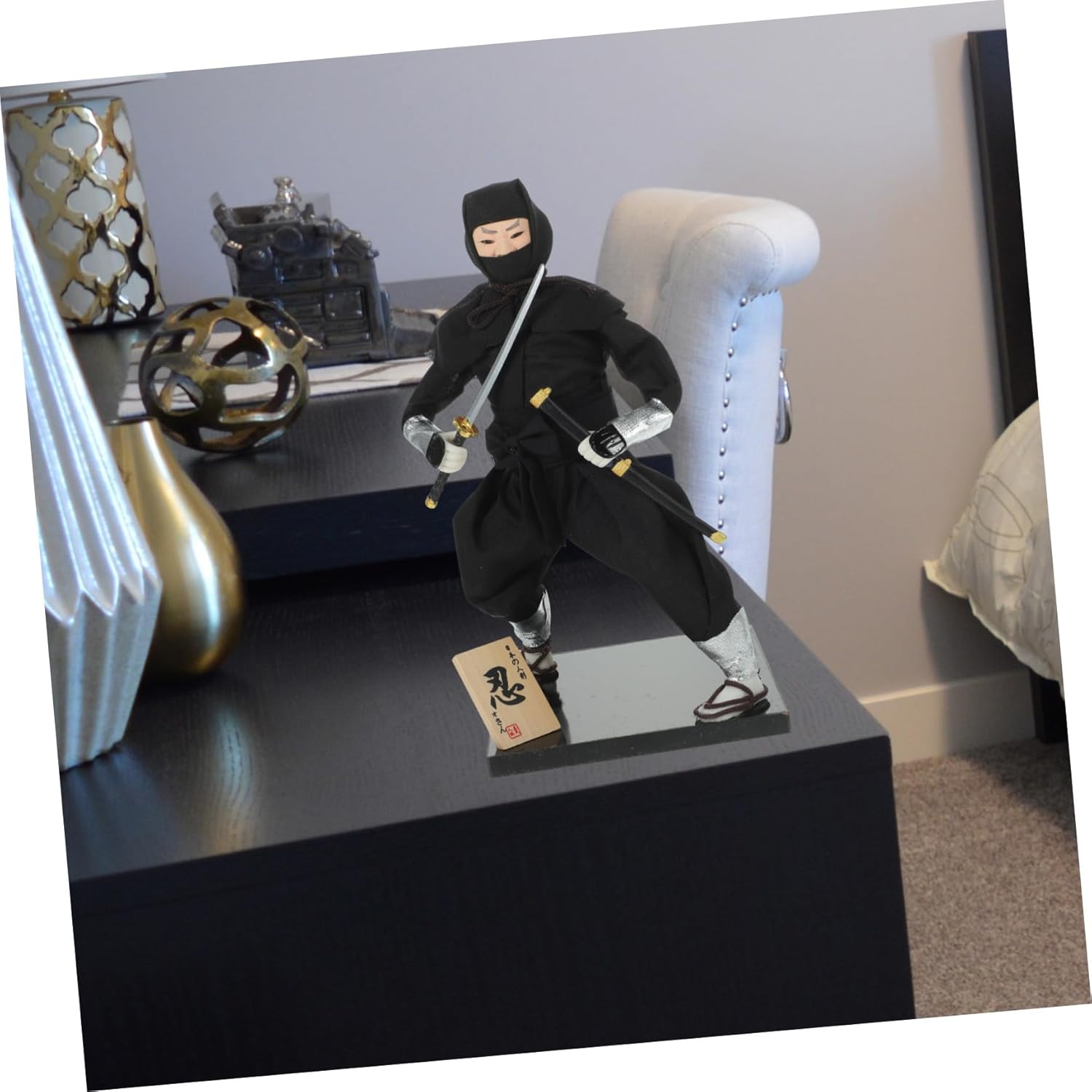 VICASKY Japanese Style Ninja Doll Home Decor Japanese Figure Ninja Doll Ornament for Office