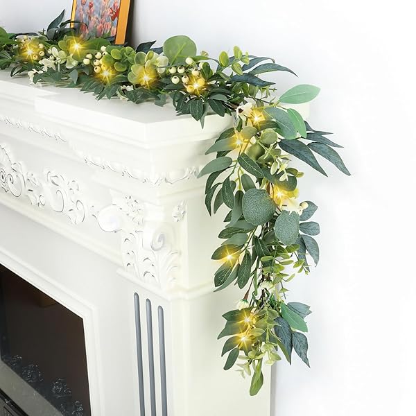 Lighted Eucalyptus Greenery Garland