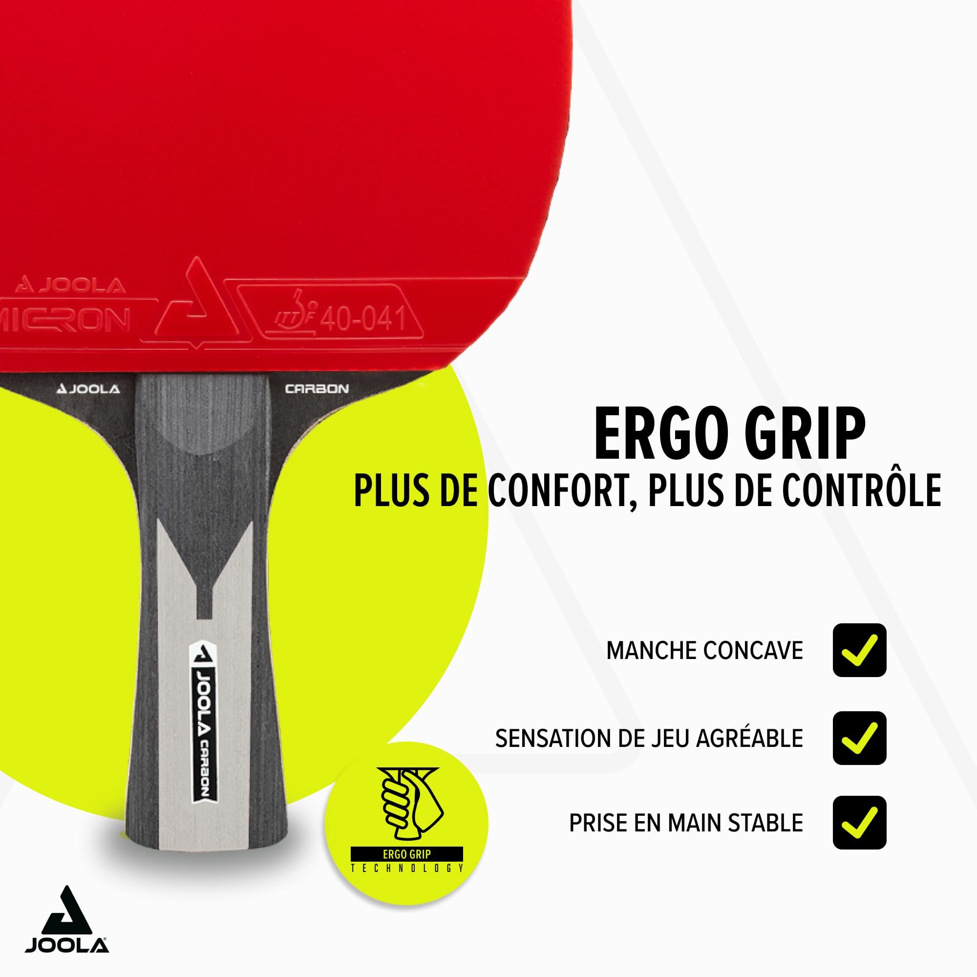 JOOLA Raquette de Tennis de Table Carbon X Pro ITTF Approuvée 7 étoiles Batte Ping-Pong Noir/Gris éponge 2.0 MM