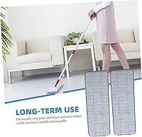 Vista 9 de iplusmile Paquete de 2 paños de fregona de tela, almohadillas de limpieza resistentes para el hogar, diseño plano para limpieza rápida
