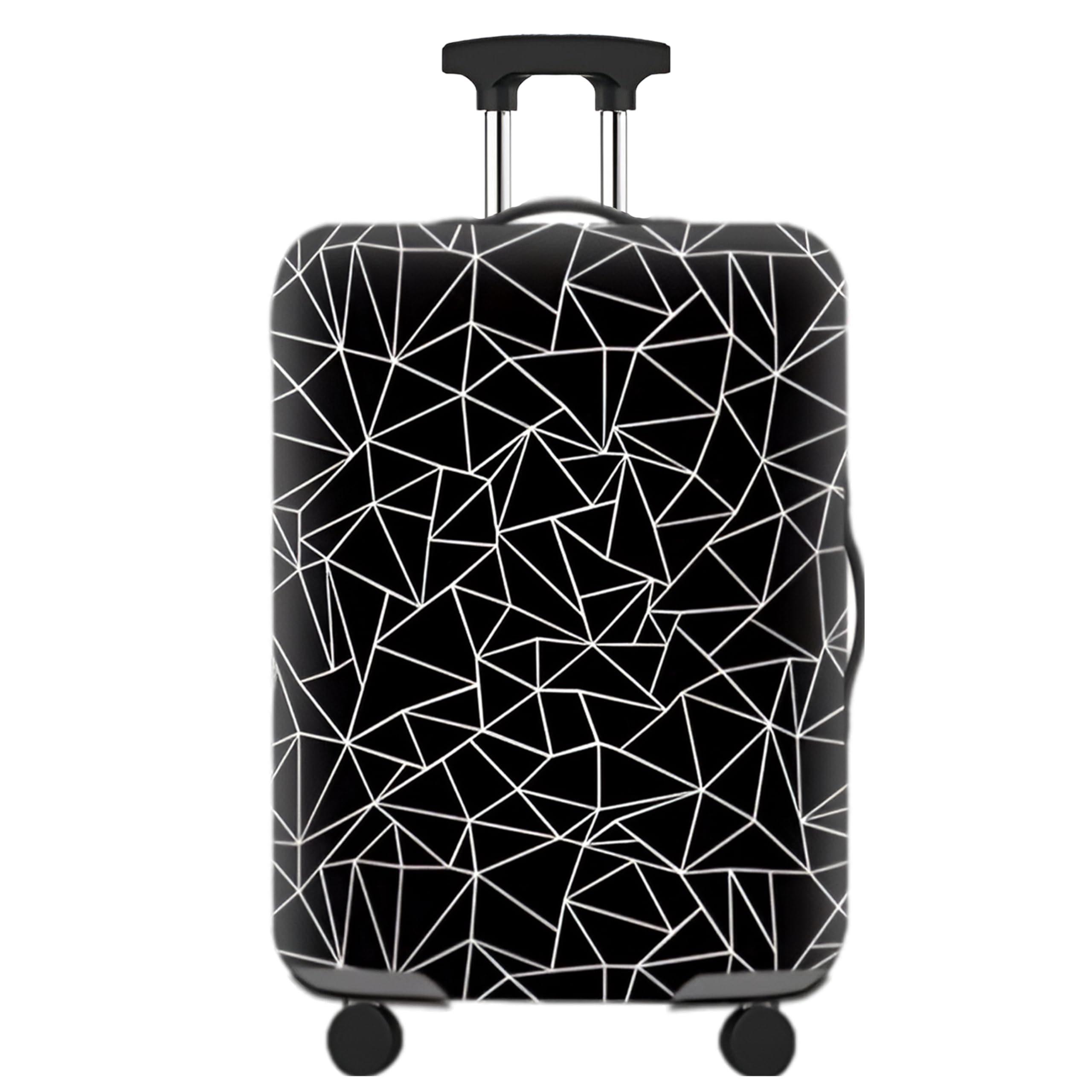 Kraptick Printed Luggage Cover–Suitcase Cover with Double Opening Design, Travel Suitcase Cover for Protection, Protective Elastic Trolley Cover, Cover Bag with Geometric Printed Design (22-25 Inch)