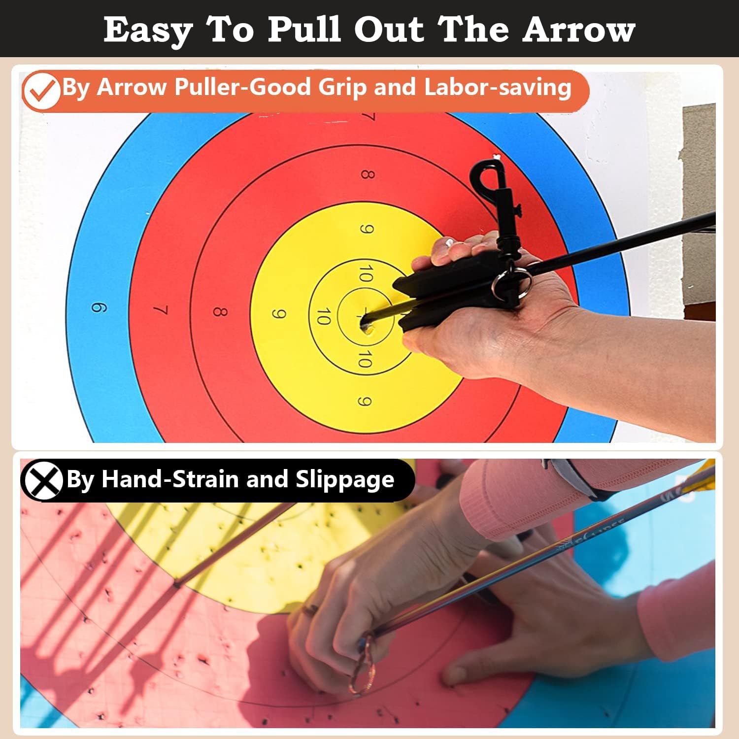 1 Paquet de Tige de Tirage d'arc de Tir À l'arc, Tige de Tirage en Silicone, Tige de Tirage de Flèche, Tige de Tirage en Silicone Antidérapante avec Porte-Clés (Noir)