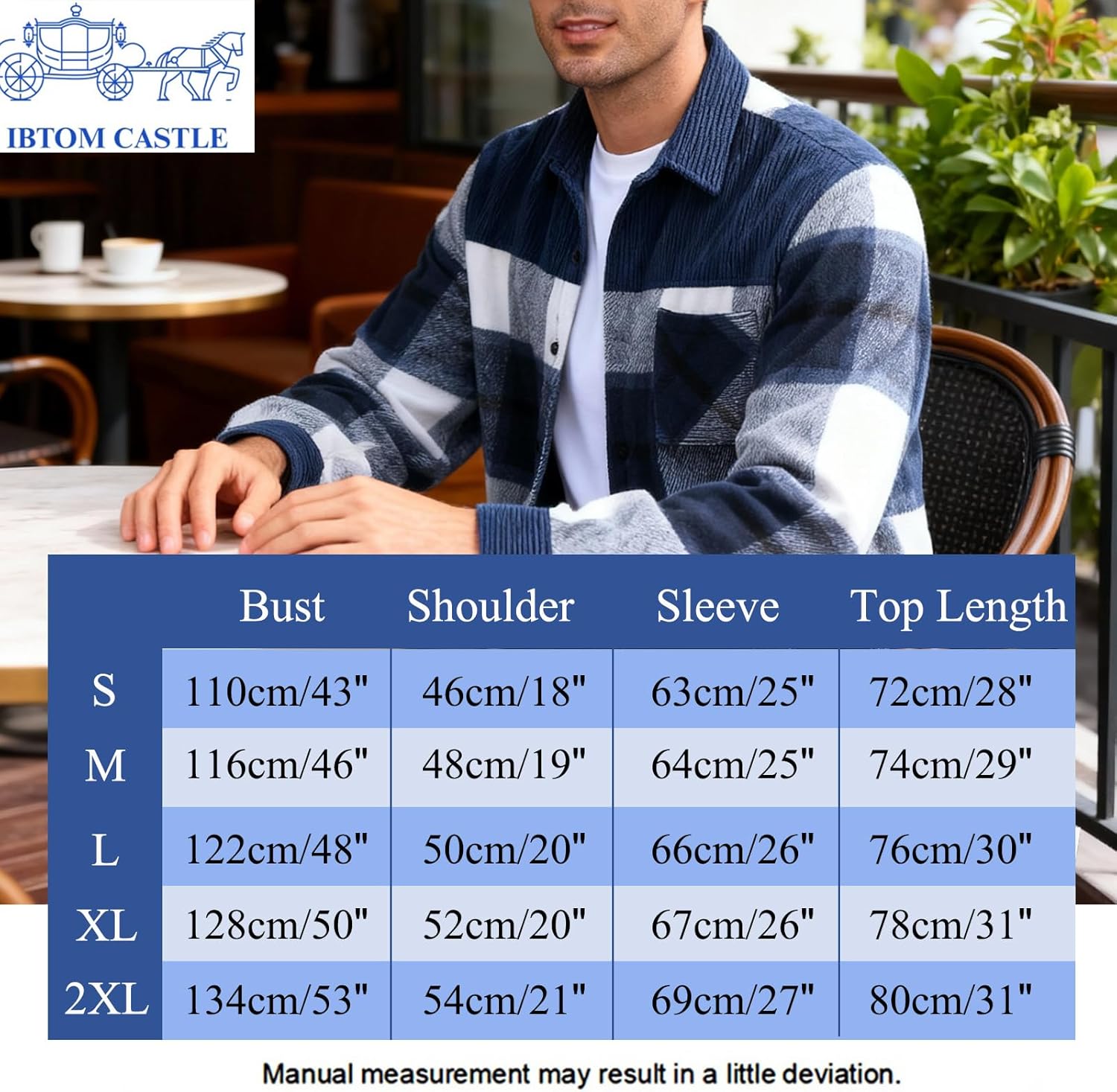 IBTOM CASTLE Men's Flannel Shirts Casual Button Down Plaid Shirt Jacket Long Sleeve Shacket with Pockets - Image 5