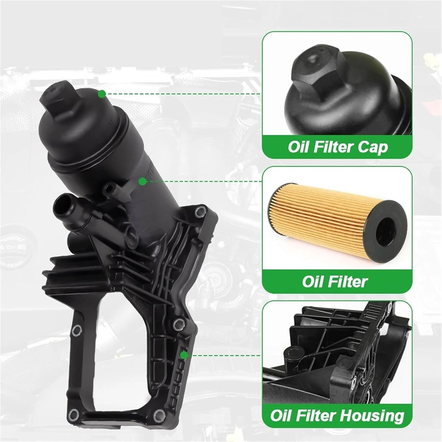 11428512283 11427810481 Auto Part Engine Oil Filter Housing Kit Compatible With BMW F20 F21 E90 E91 E92 E93 F30 F34 F36 F10 F11 E84 F25 N47