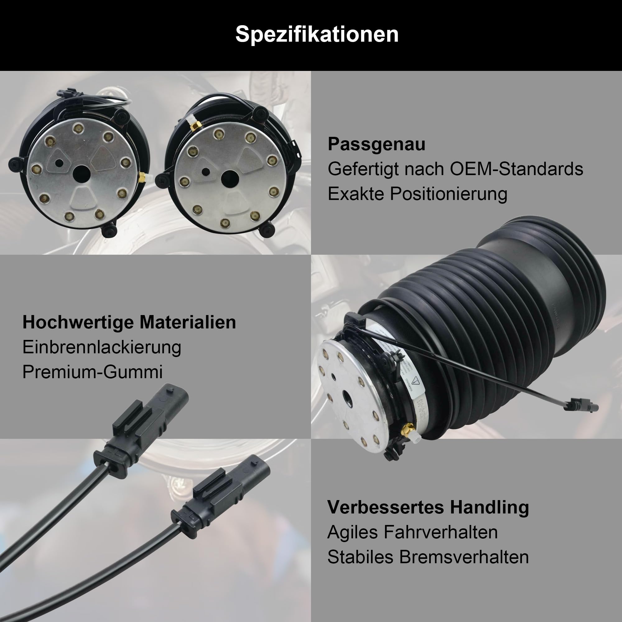 Paar Hinten Federbalg Luftfeder Links Rechts für Mercedes W213 GLC C253 X253 E300 E350 E400 2015-2021 2133200125 2133200225