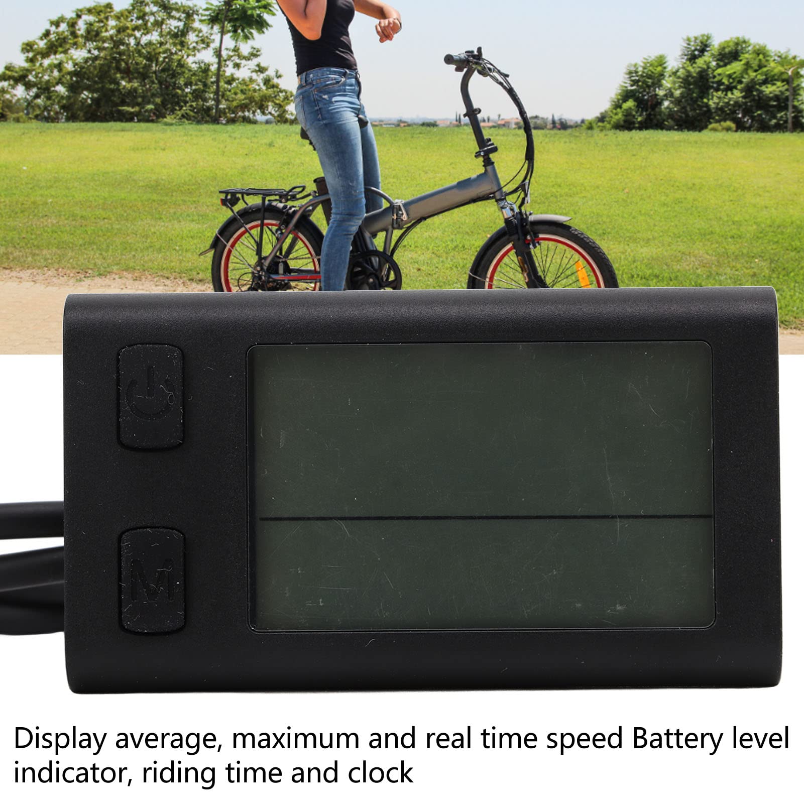 Elektryczny komputer rowerowy MAMJENNI do jazdy na rowerze, wyświetlacz LCD, prędkościomierz, licznik kilometrów, kompatybilny z rowerami elektrycznymi 24 V, 36 V, 48 V,