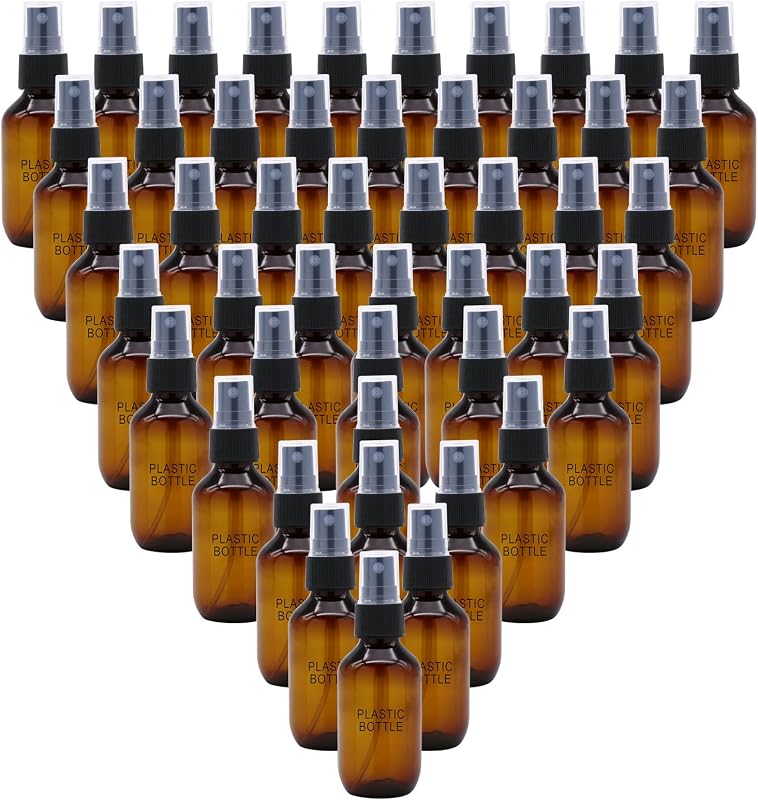 SYNTECSO Pacote com 48 frascos spray de plástico âmbar, 60 mL