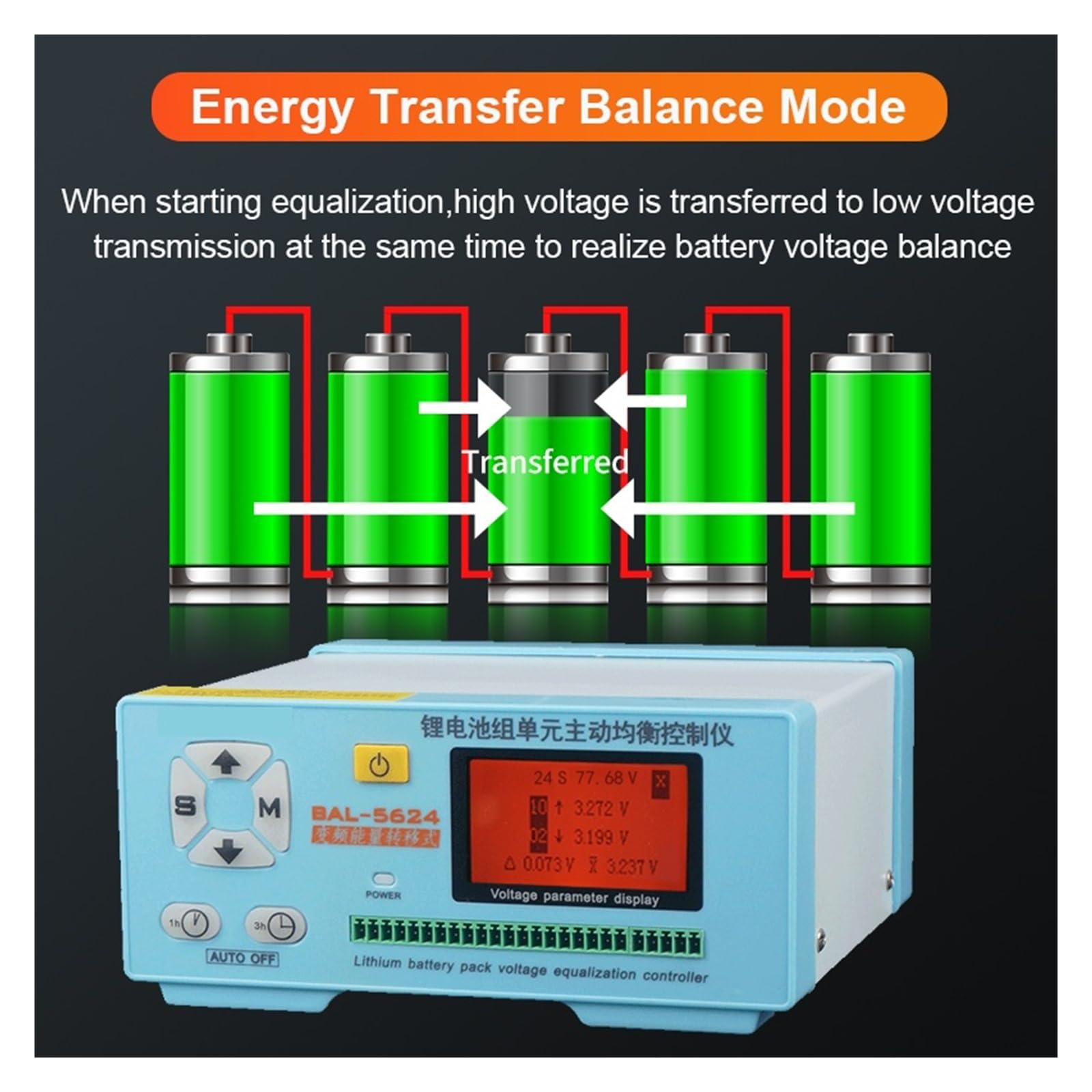 Tester Batteria, 5624 2S-24S Li Lithium Battery Pack Capacity Repair 5A Current Battery Voltage Balancer