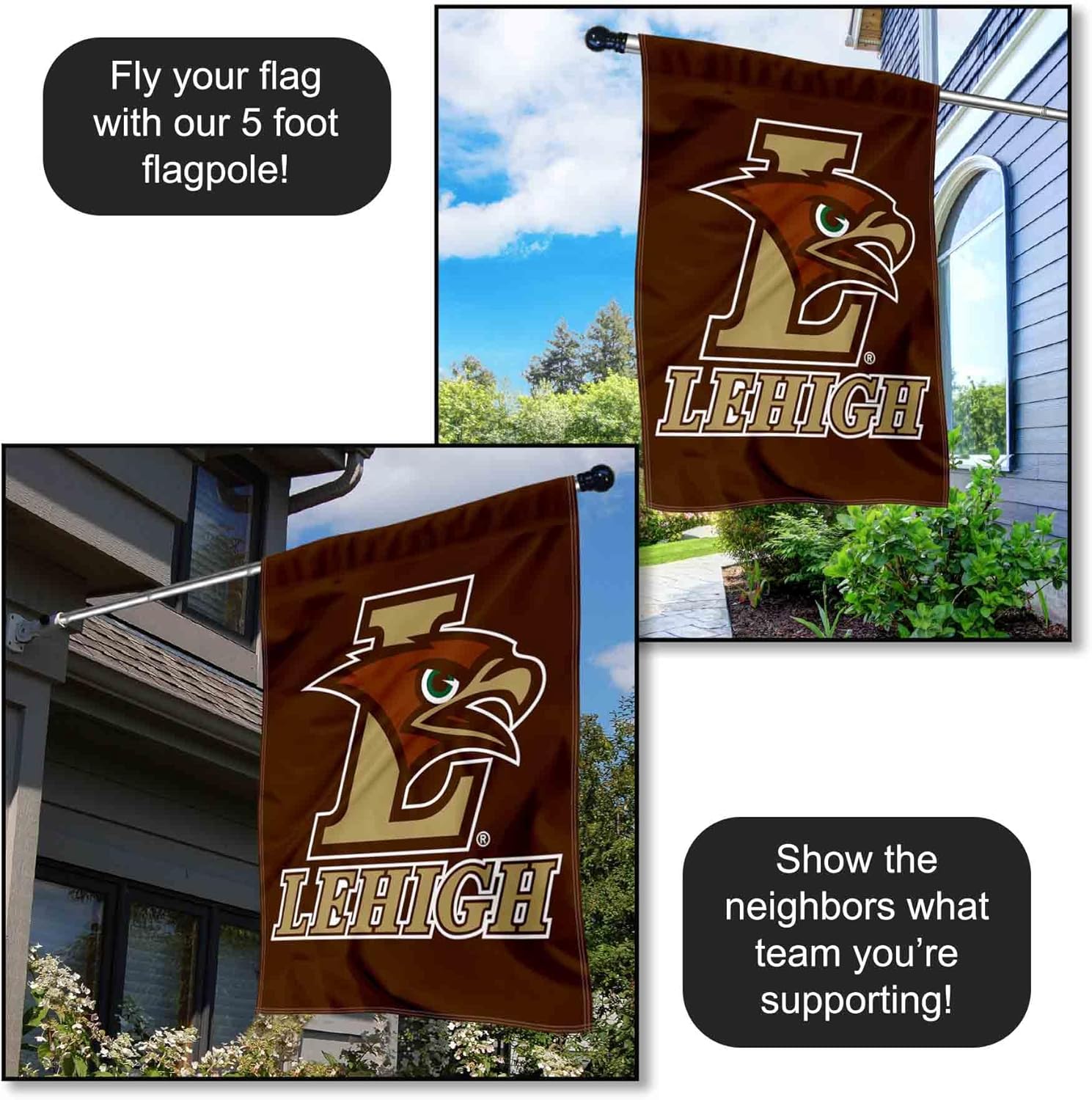 Lehigh Mountain Hawks Double Sided House Flag - Image 4