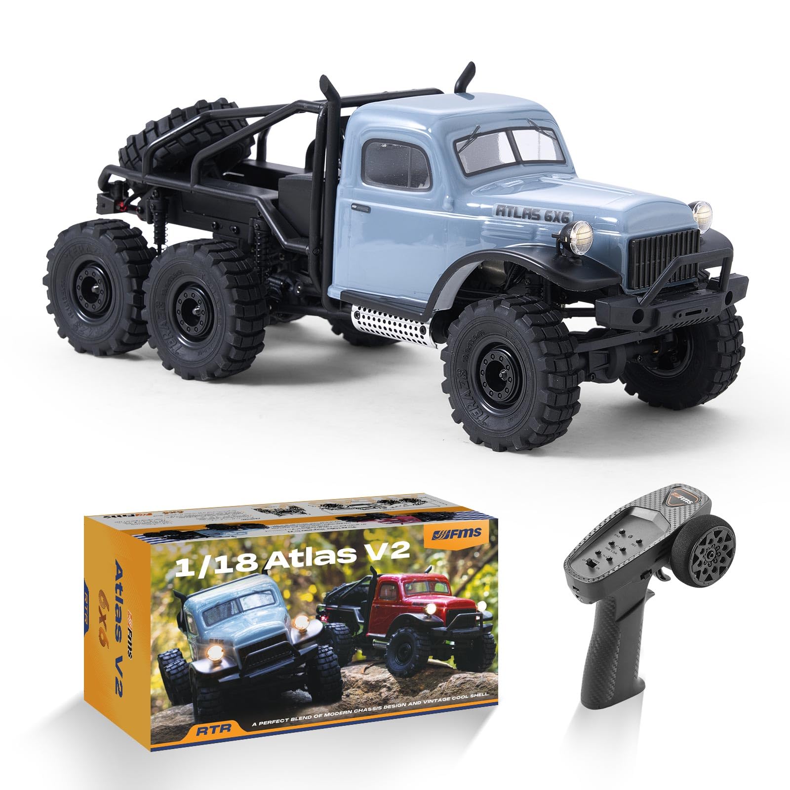 Amazon.co.jp: FMS 1/18 アトラスRCクローラーV2、防水6x6全輪駆動RC