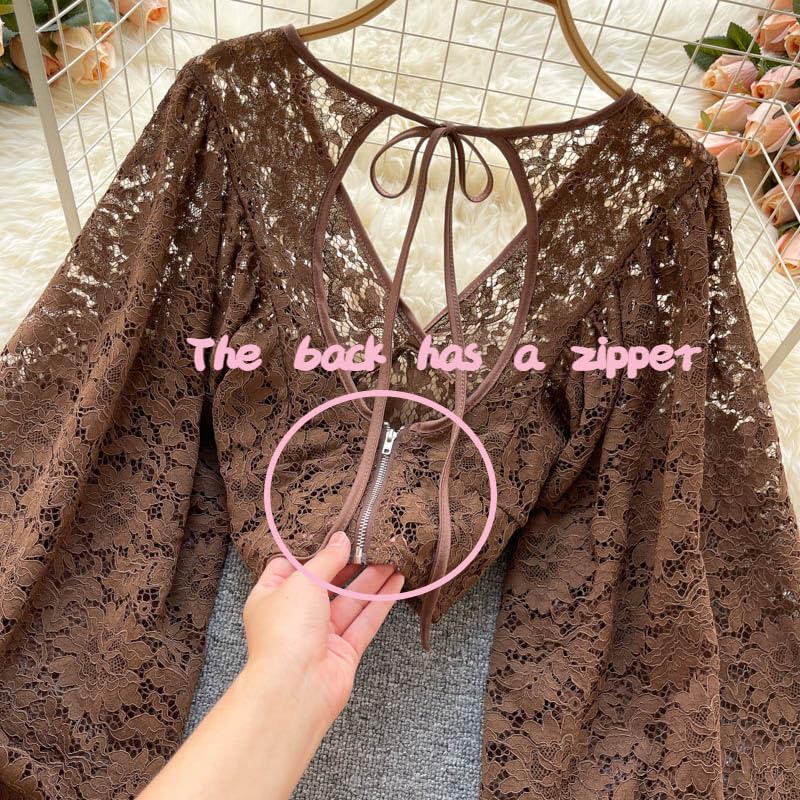 Whimsigoth Clothes Bell Sleeve Tops for Women Y2k Lace Blouse Fairy Grunge Cottagecore Whimsy Twee Aesthetic 2000s3