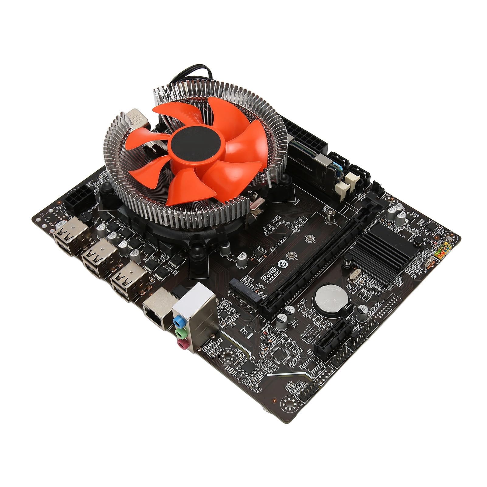 POENVFPO X79 Conjunto de alta velocidad Combu Set CPU de la placa base con el ventilador -doble indicador de luz para PC, DDR3 6 núcleos 12 subprocesos para servidor de escritorio