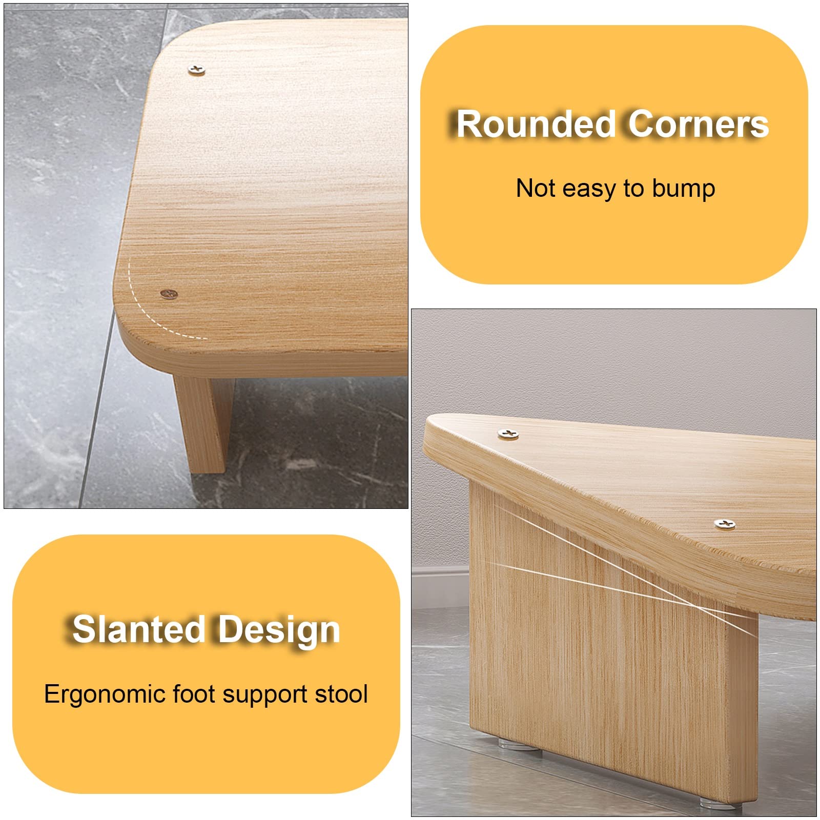 Poggiapiedi Poggiapiedi per Scrivania Divano, Legna Inclinato Ergonomico Portatile Supporto Posturale Sgabello, Casa Ufficio Sedia, 15 Cm di Altezza (Size : 50x30x15cm)