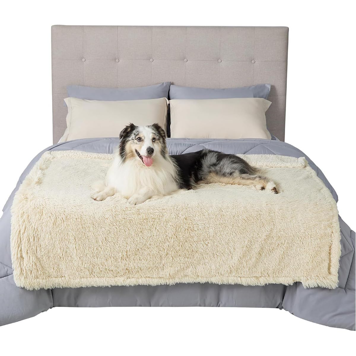 Mantas impermeables para perros, mantas grandes y medianas para cachorros, gatos, manta a prueba de fugas para protector de sofá cama, tapete térmico suave y cálido para dormir (negro, 145 x