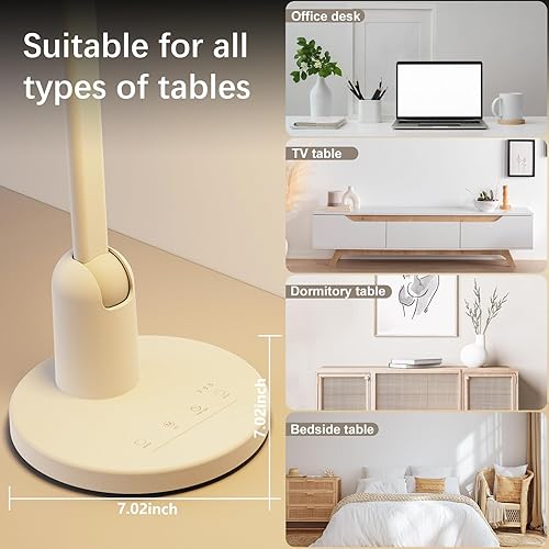 Miniatura 6 de Lámparas de escritorio para oficina en casa con base estable, luz de escritorio ultra brillante de 1000 lúmenes, lámpara de mesa regulable de 3000