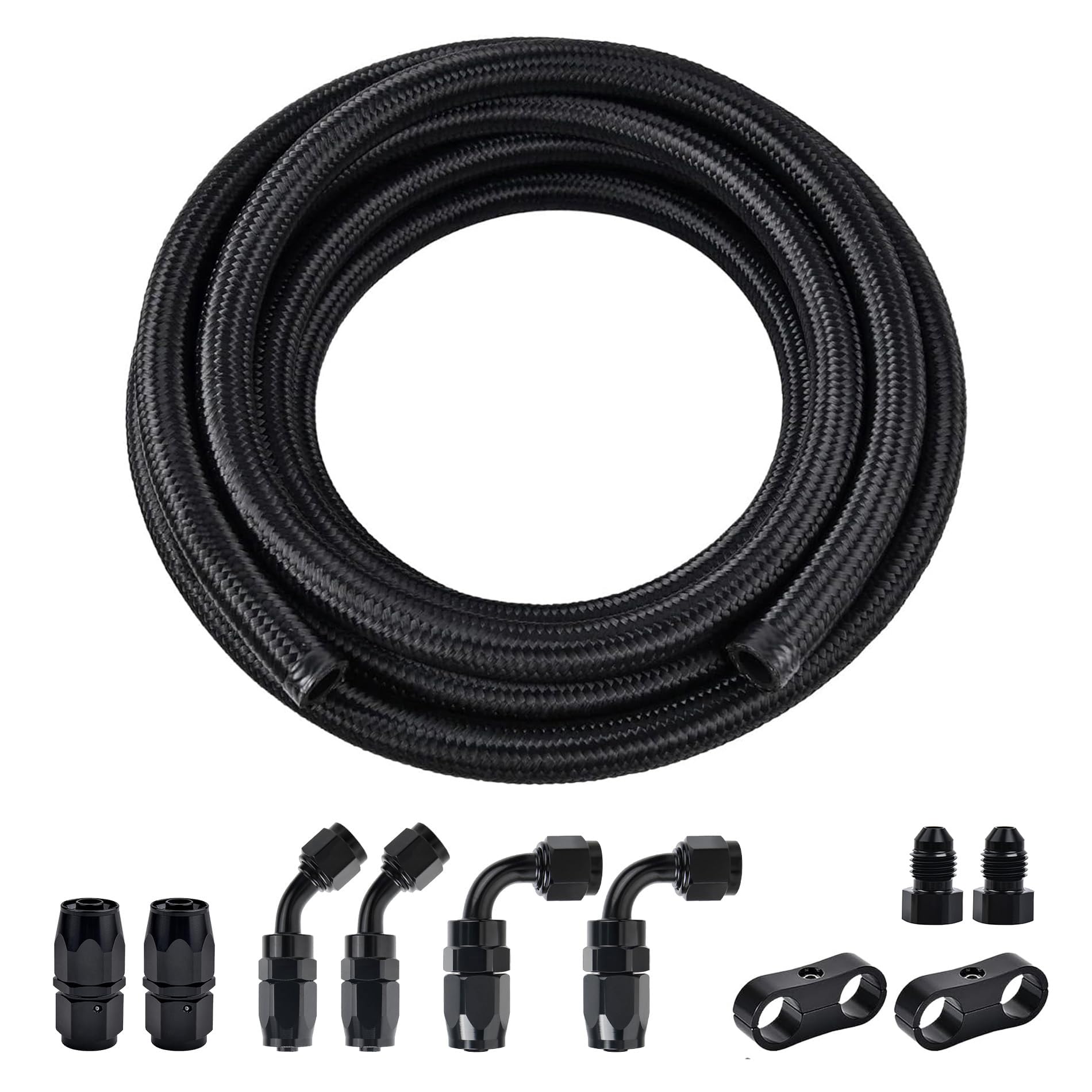 EVIL ENERGY 4AN Fuel Line Kit, 4AN Hose Braided Fuel Line Hose Fitting Kit CPE Fuel Hose 10FT
