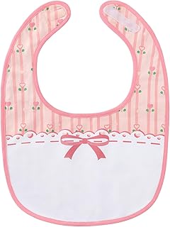 Littleforbig Cotton Waterproof Babydoll Printed Pink Floral Adult Bib wi...