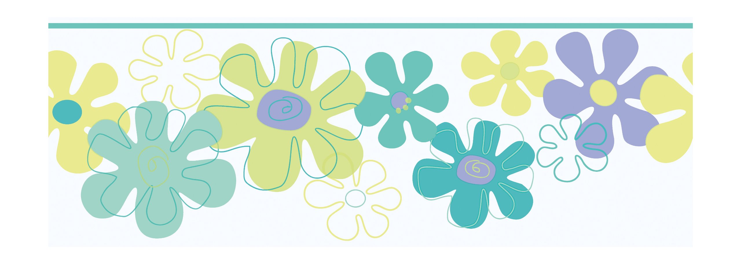 Bordure York enfants IV Flower Power créez un coin de jeu joyeux et fleuri pour bébé YK0146B