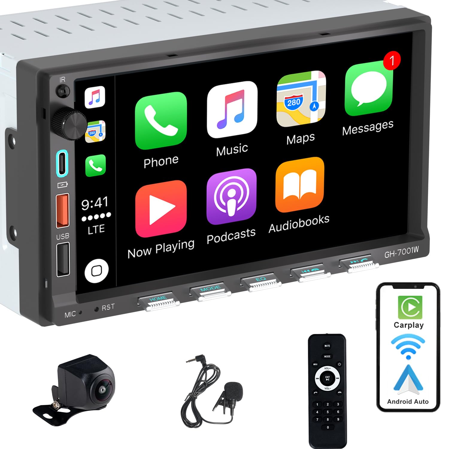 2DIN カーオーディオApple CarPlayAndroid Auto bt Amazon.com: Alondy Double Din Car Stereo 7