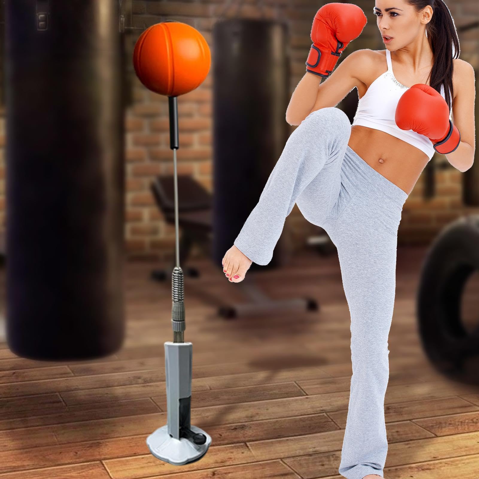 Punching Bag With Stand SPORTNOW Free Standing Speed Bag, Height
