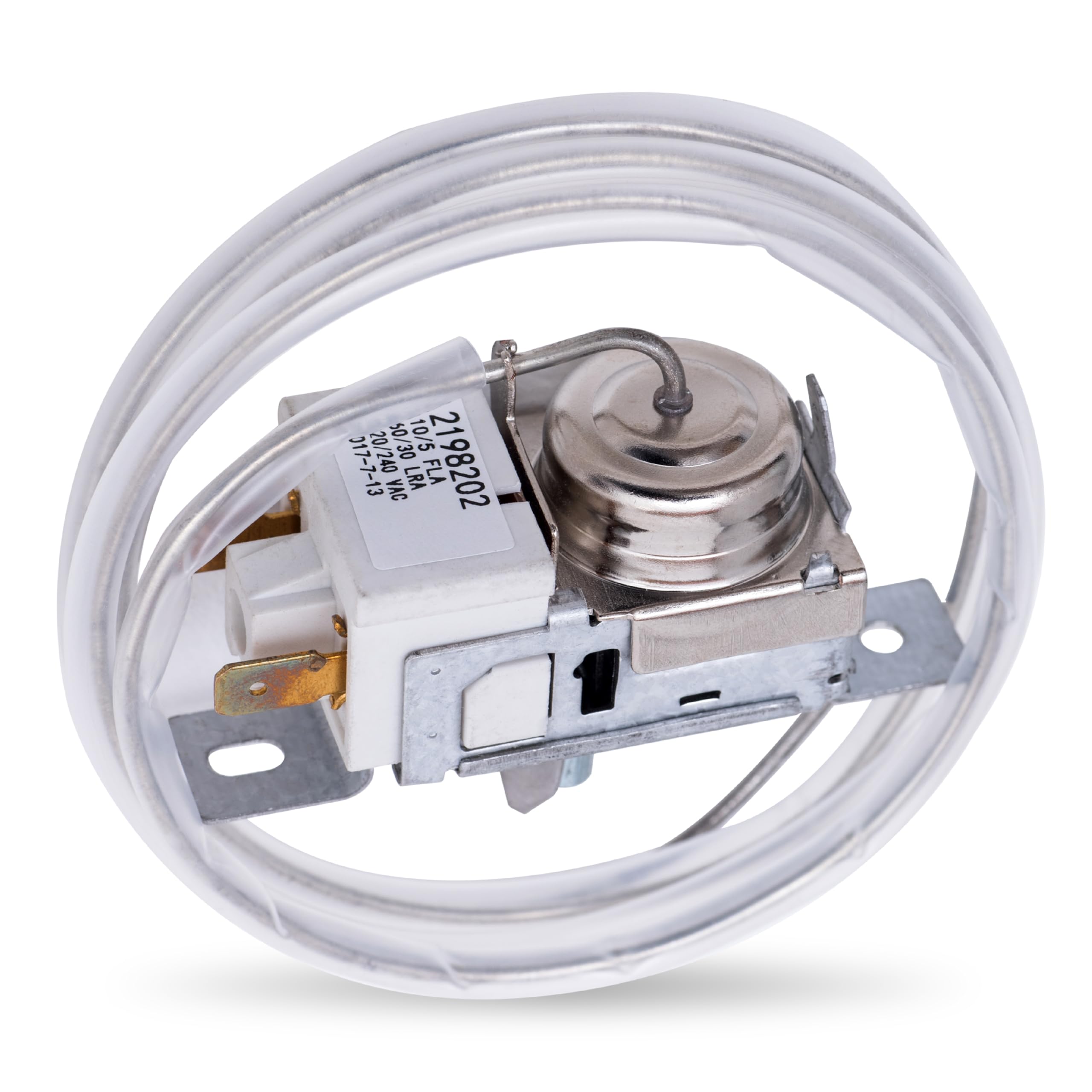 UPGRADED 2198202 Refrigerator Cold Control Thermostat Replacement - Compatible with Whirlpool & Kenmore Refrigerators - Replaces 2161284 2198201 PS11739232 AP6006166 WP2198202 161284 1110552