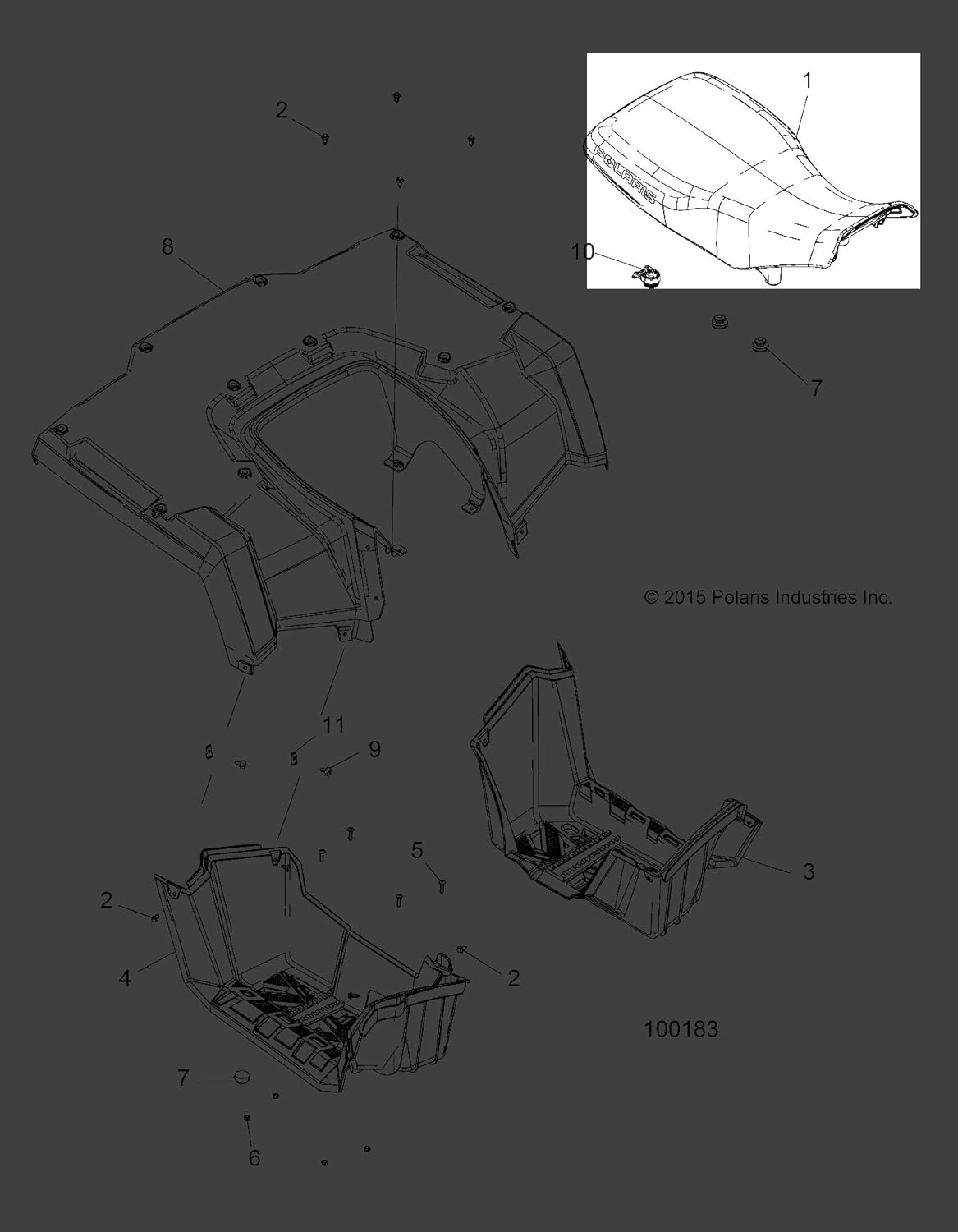 Polaris ATV Seat Cover, Genuine OEM Part 2686882, Qty 1 Automotive