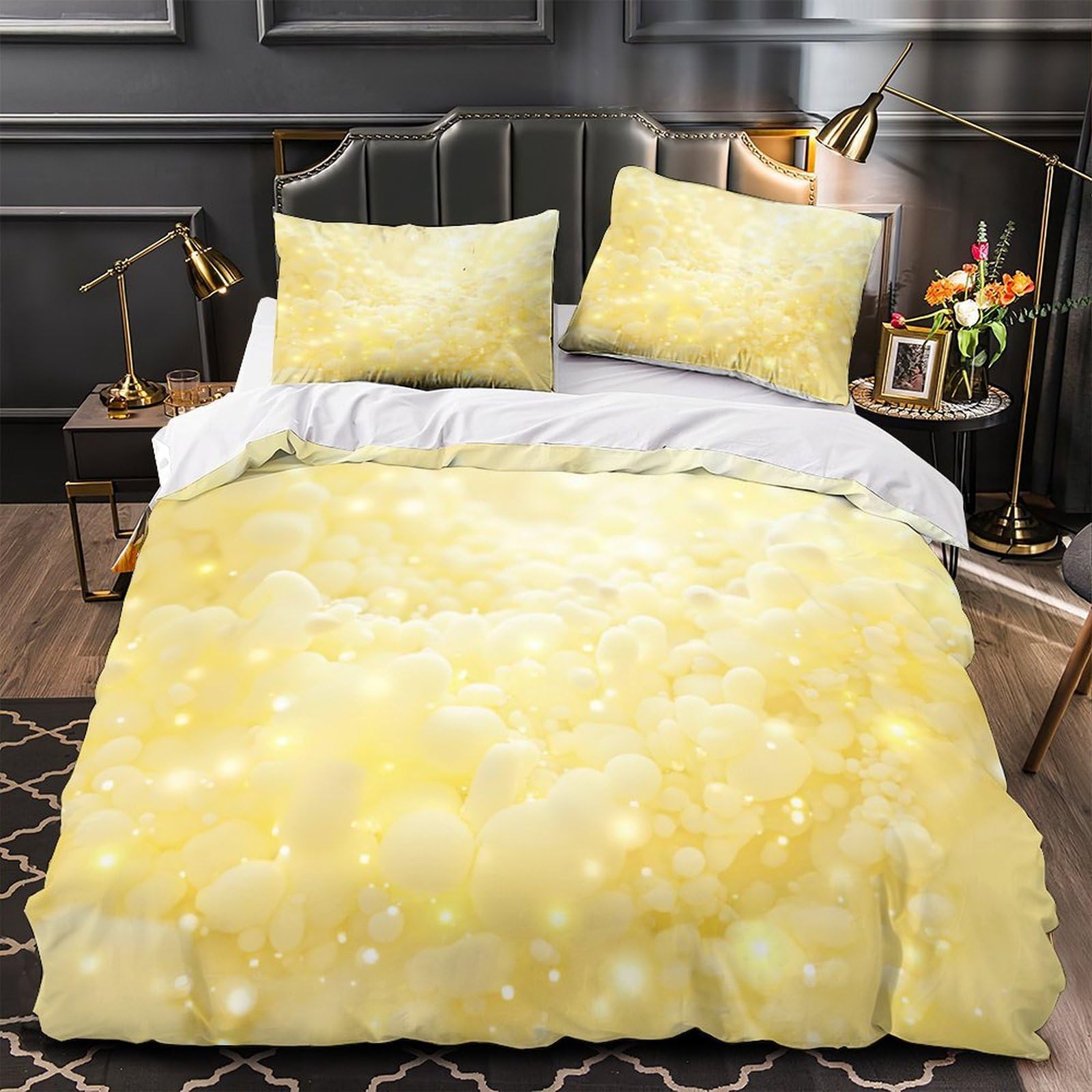 Parure de lit 140x200 housse couette microfibre hypoallergique