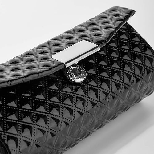 Vista 7 de Beautyflier - Estuche de lápiz labial de piel PU para mujeres con espejo, rectangular, estuches de maquillaje para viajes en bolso, soporte