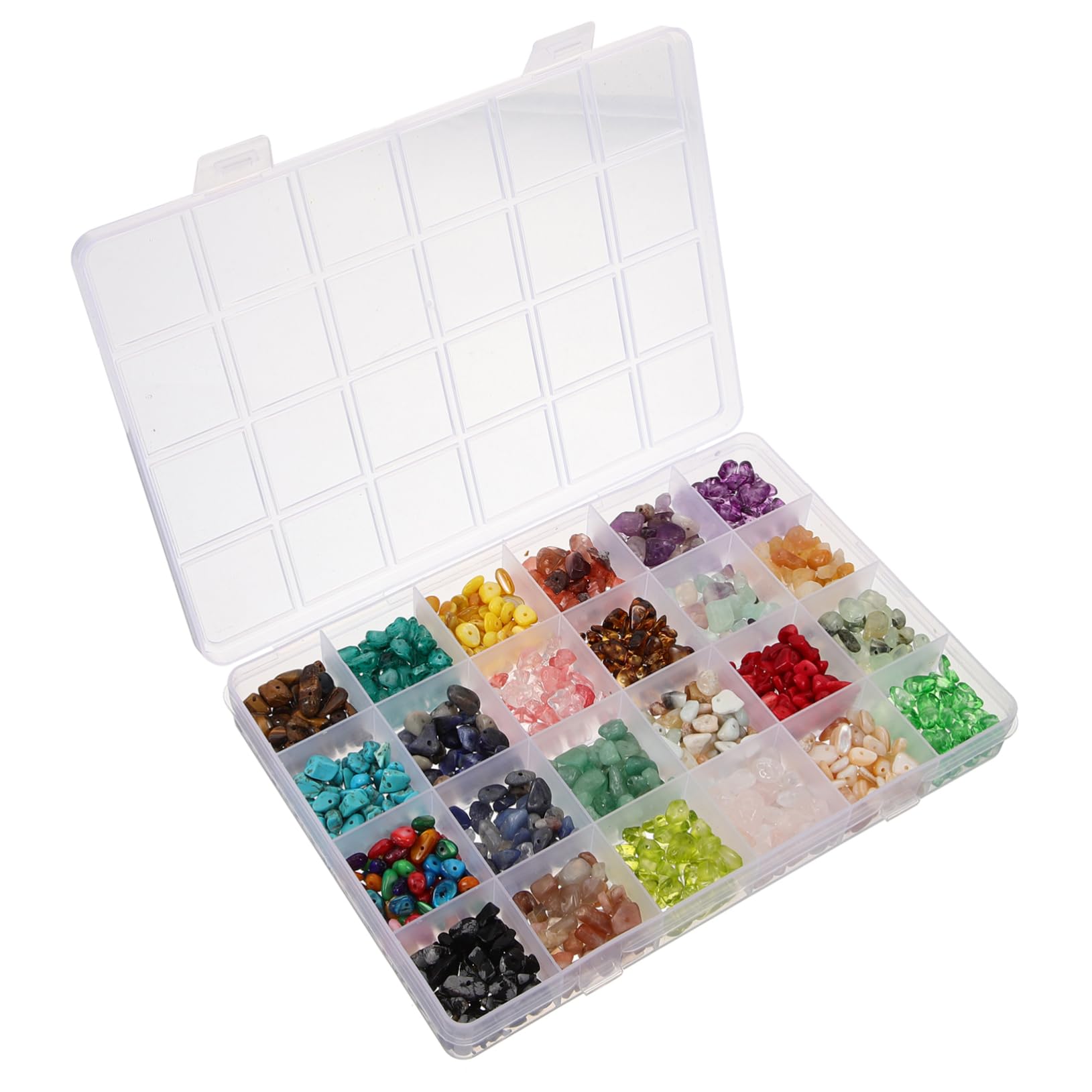 Cuentas de Piedra Natural Sueltas para Manualidades DIY en Caja