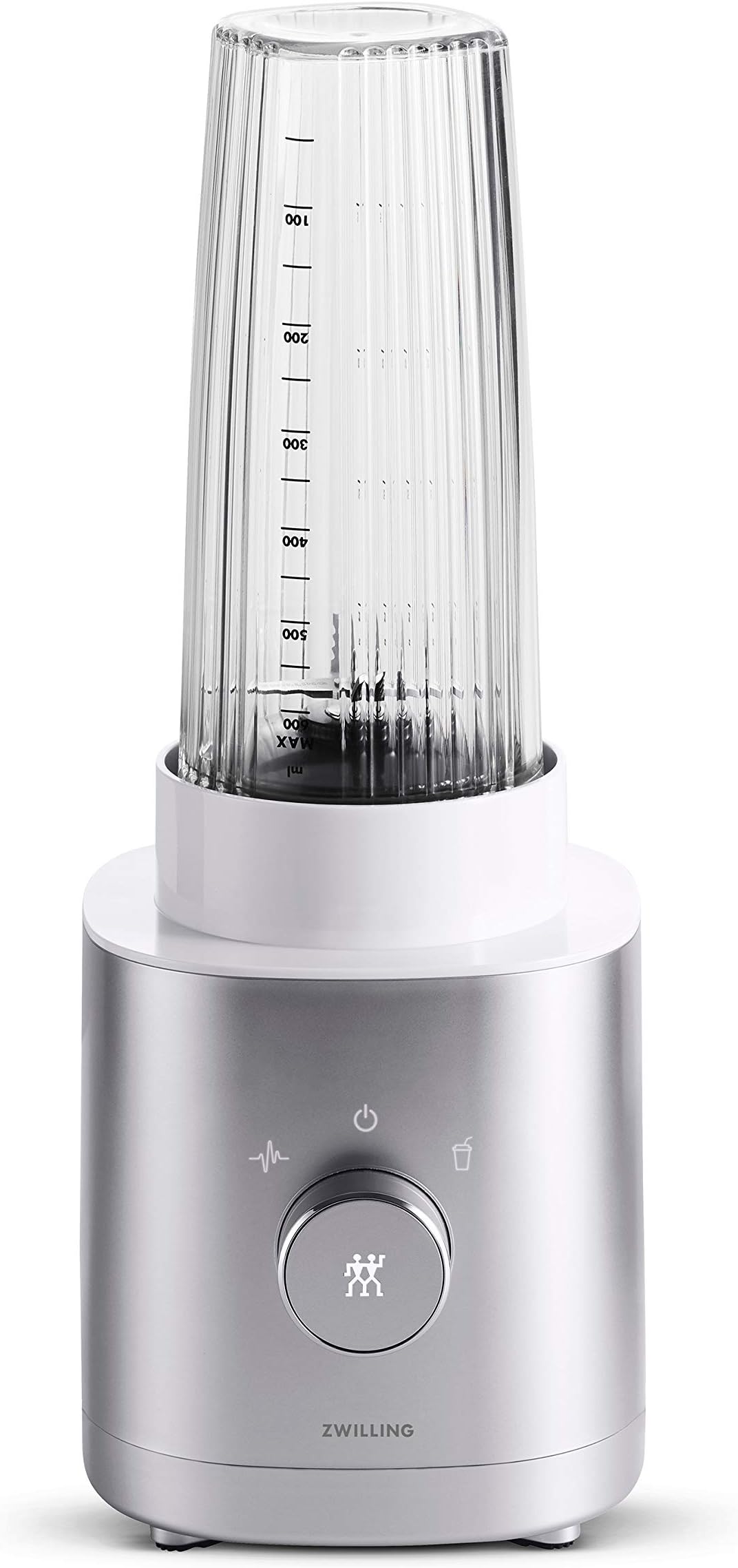 ZWILLINGEnfinigy Personal Blender 0.5L Silver 600 watt high performance motor. Cross Piranha Blades. 2 Auto programs + safelty lock. Back lit display. Breakproof 550ml BPA free jug. 2 year warranty.