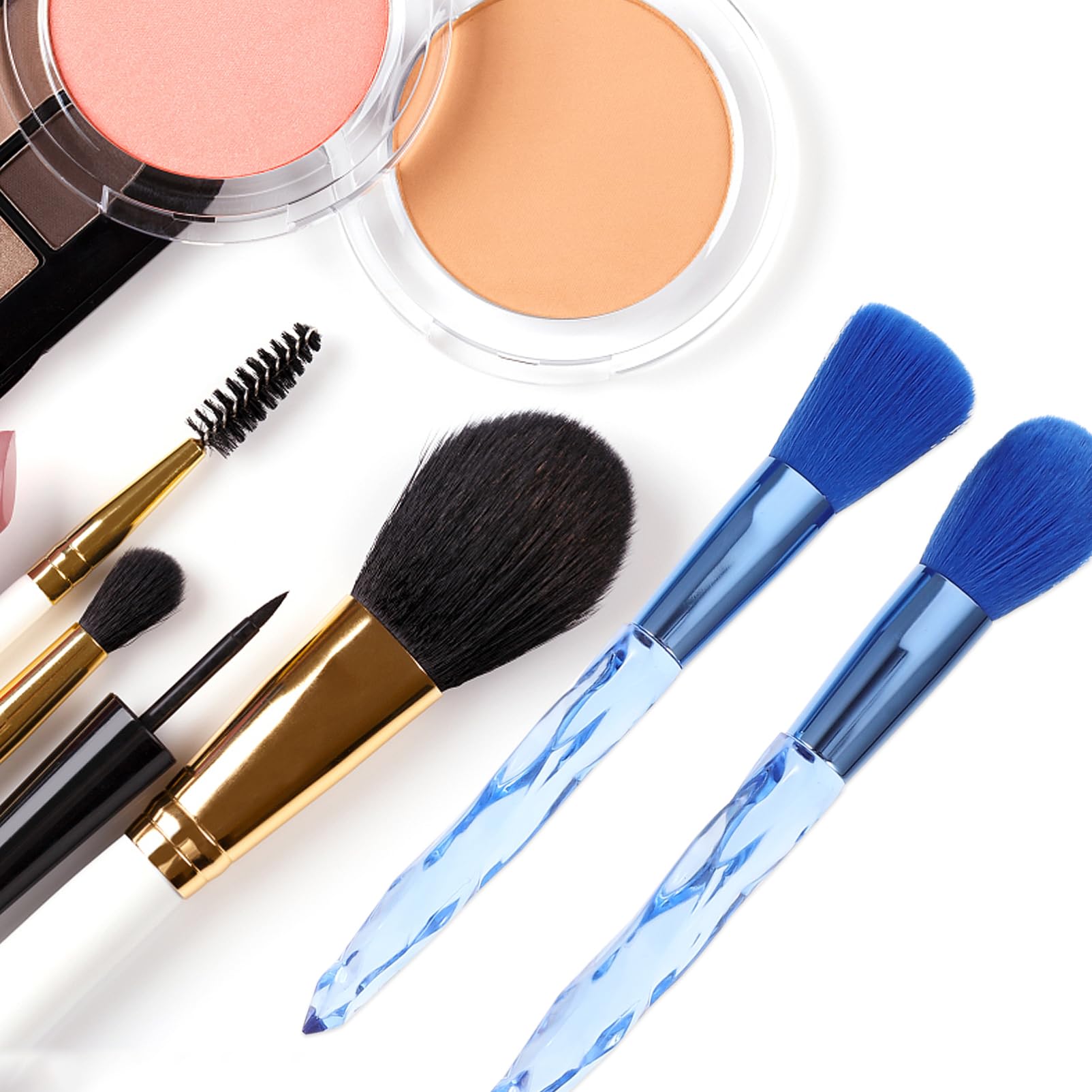 FRCOLOR Juego Completo De 3 Pinceles De Maquillaje: Incluye Base Rubor Lápiz Labial Sombra De Ojos Cerdas Suaves Y Densas (10 Unidades)