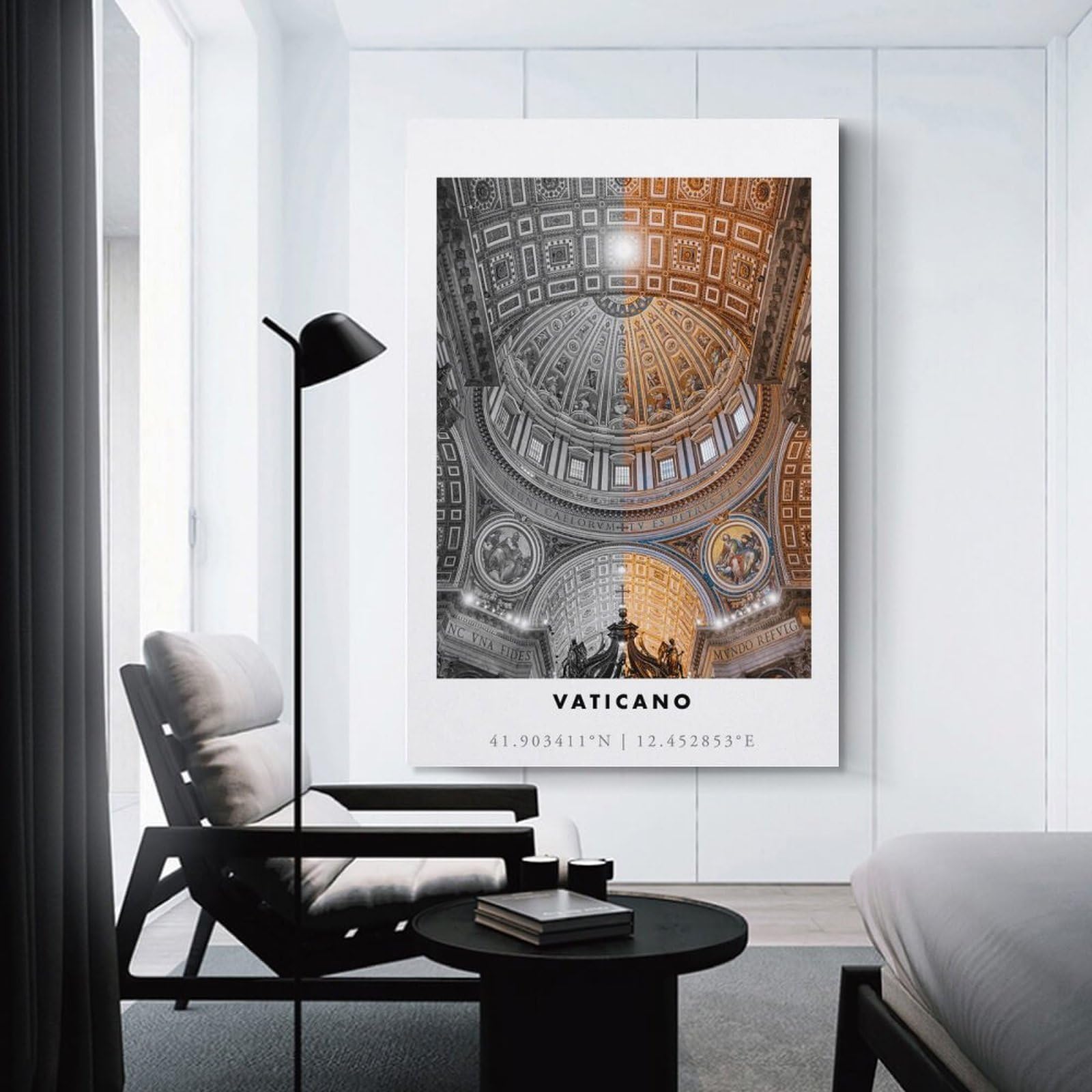 Junmoney Vatican City Interior Canvas Wall Decor, 12x18inch(30x45cm), for Gallery Wall Decor And Room Displays, Wall Decor Suited to Curated Displays