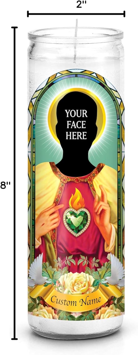 Saint Selfie: Custom Prayer Candle, Father's Day Gift, Funny Unique Gift, Catholic, Unscented, 7 Day - Image 3