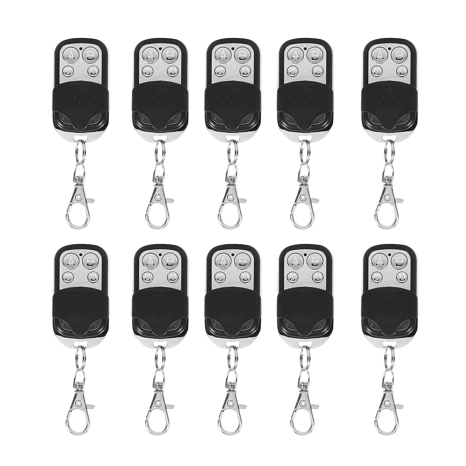 Leyf Lot de 10 télécommandes de Porte de Garage 433 MHz Télécommande Universelle Portail 4 canaux Compatible avec Code de fréquence 433 MHz Émetteur Manuel Réglage Facile Ouvre-Porte de Garage
