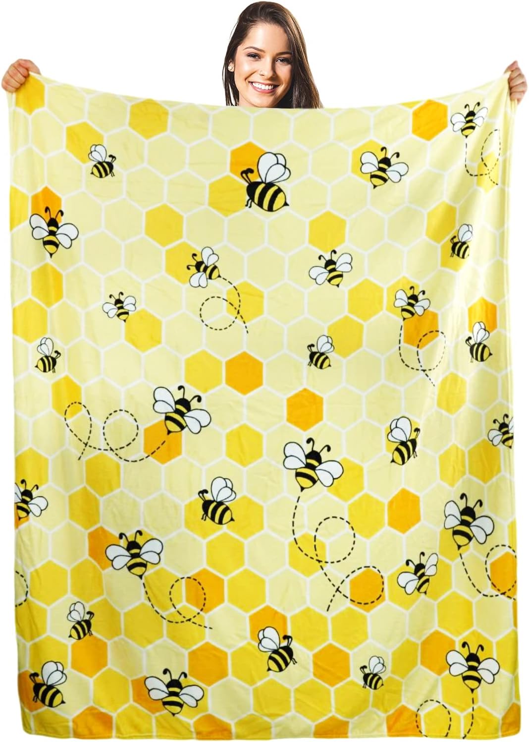 Bee Blanket, Cute Bee Gifts for Women Bee Lovers, Kawaii