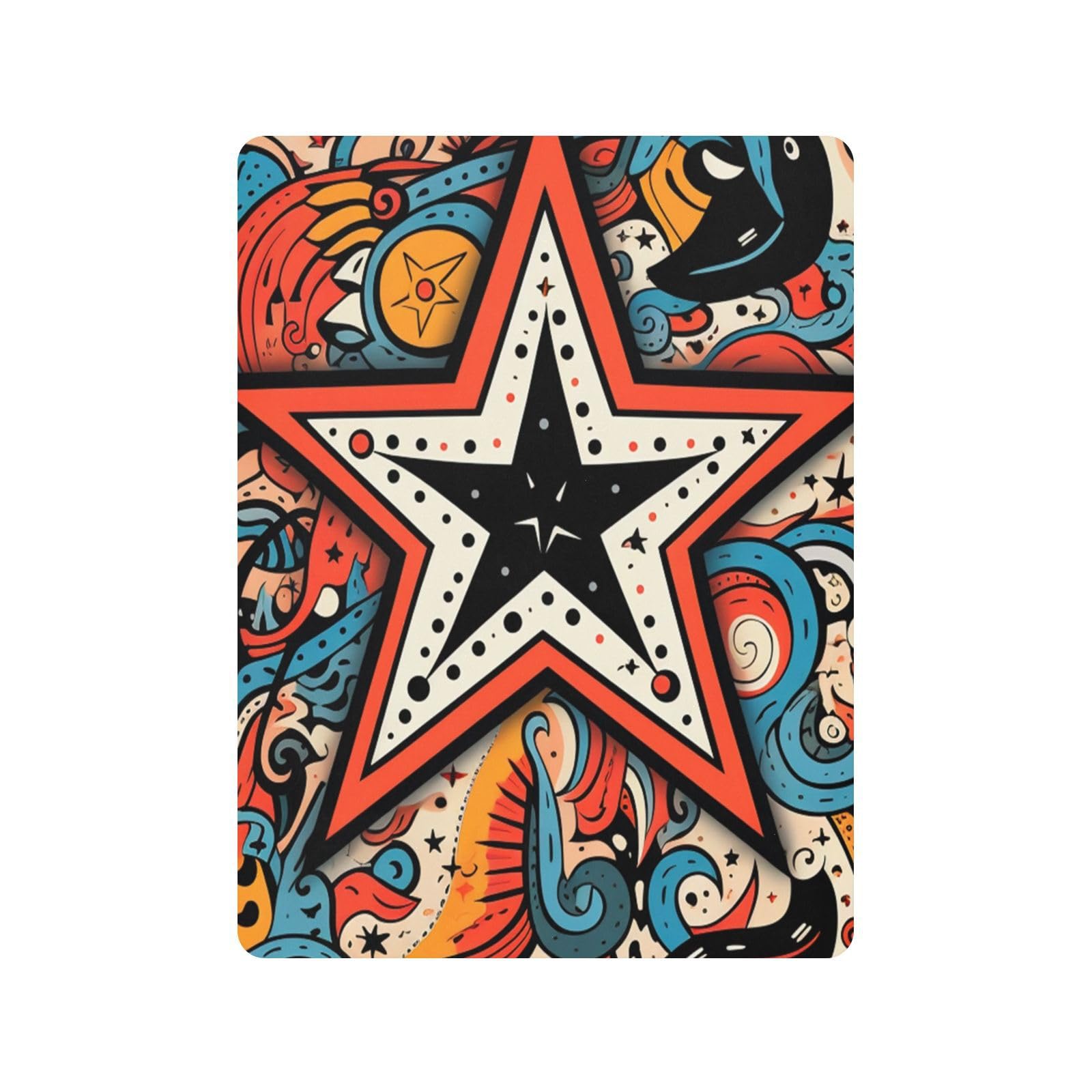 Estrella De Mar Arte Rojo Sábana de Cuna para Niños Pequeños,Sábanas de Algodón Suave para Bebés Aptas para Colchón Corralito