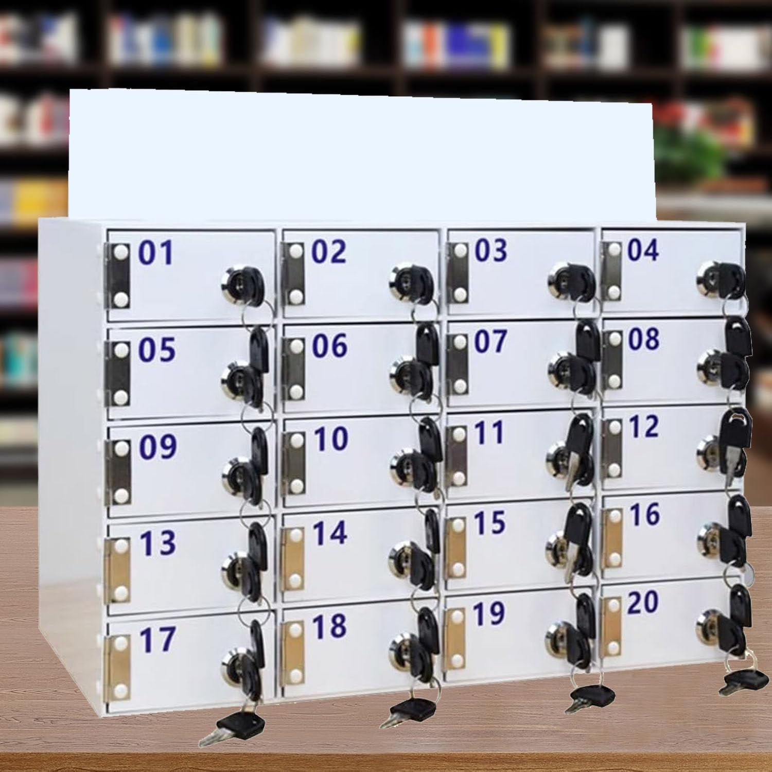 AityBuy 12/15/20/25/30/40/50/60/80/100 Slots Mobile Phone Storage Locker,Acrylic Cell Phones Storage Cabinet,Mobile Phone Safe Deposit Box with Lock,Cell Phone Locker Box 30Slots